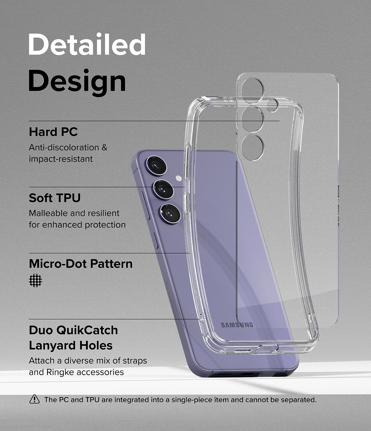 Samsung Galaxy S24 Plus Fusion cover, Gennemsigtig