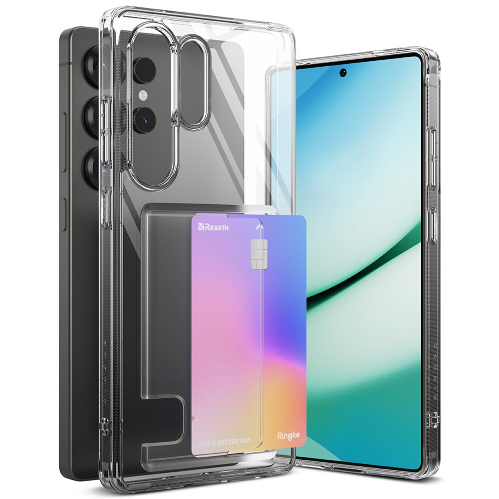 Samsung Galaxy S25 Ultra Fusion cover med kortholder, Gennemsigtig