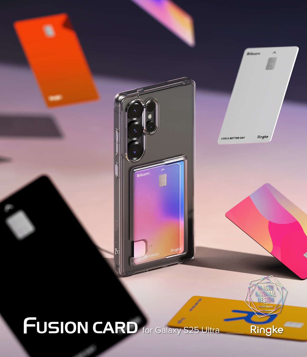 Samsung Galaxy S25 Ultra Fusion cover med kortholder, Gennemsigtig