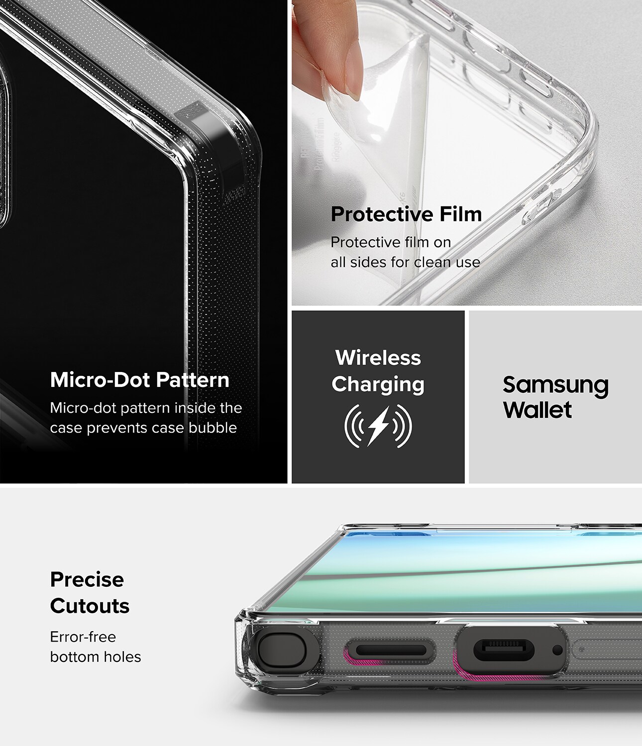 Samsung Galaxy S25 Ultra Fusion cover med kortholder, Gennemsigtig