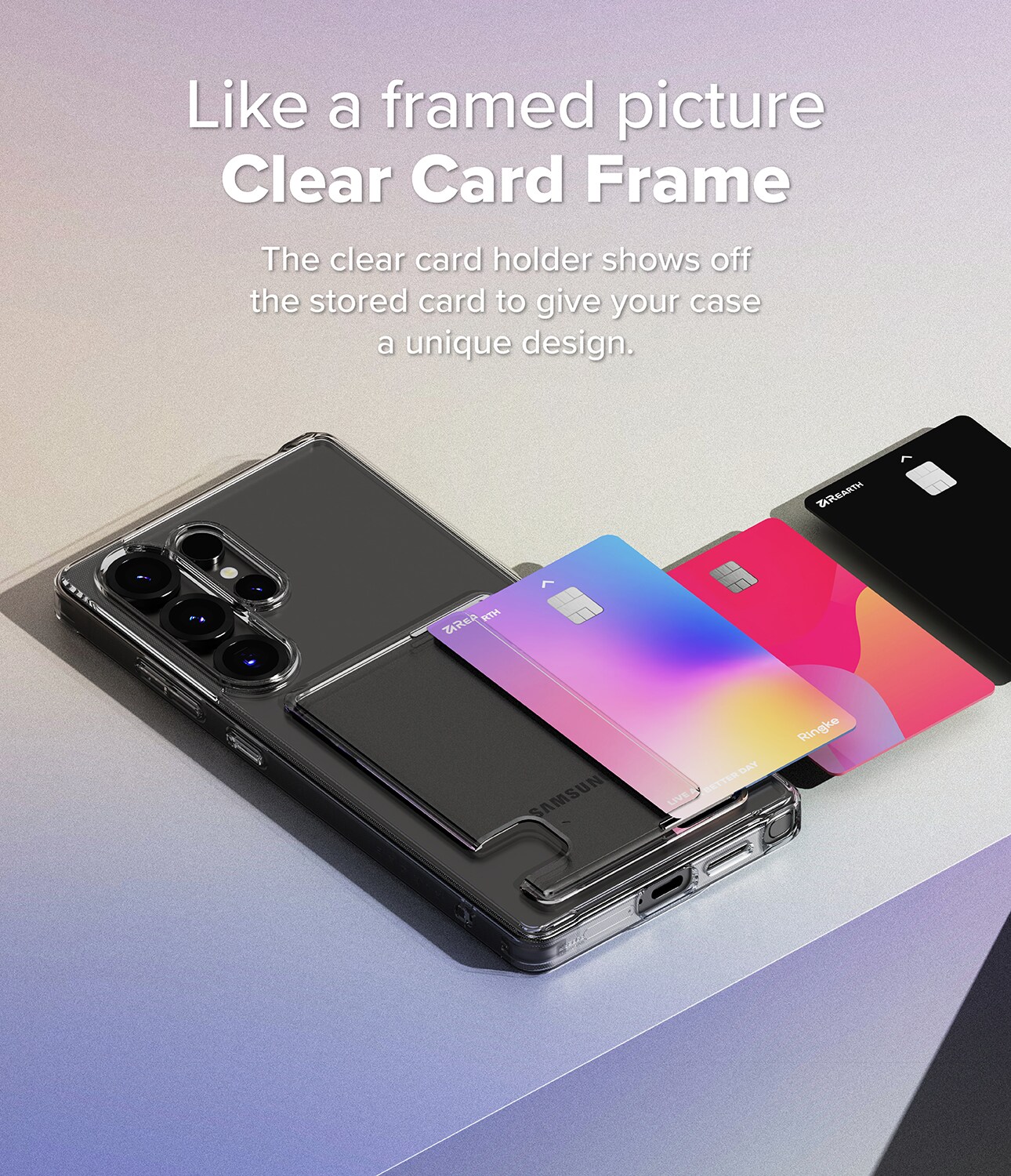 Samsung Galaxy S25 Ultra Fusion cover med kortholder, Gennemsigtig