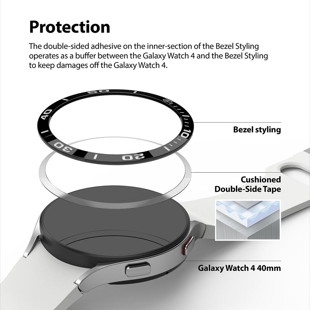 Samsung Galaxy Watch 5 40mm Beskyttelsesring - Bezel Styling Sort