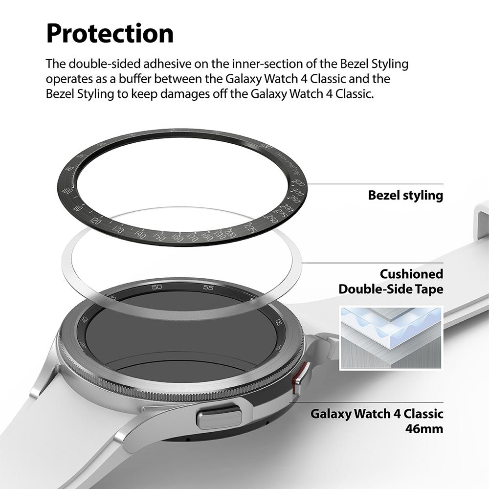 Samsung Galaxy Watch 4 Classic 46mm Beskyttelsesring - Bezel Styling Sort