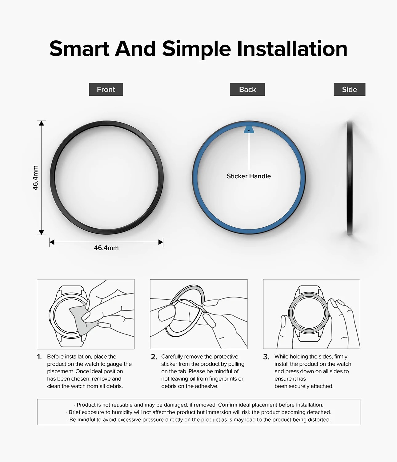 Samsung Galaxy Watch 5 Pro 45mm Beskyttelsesring - Bezel Styling Sort