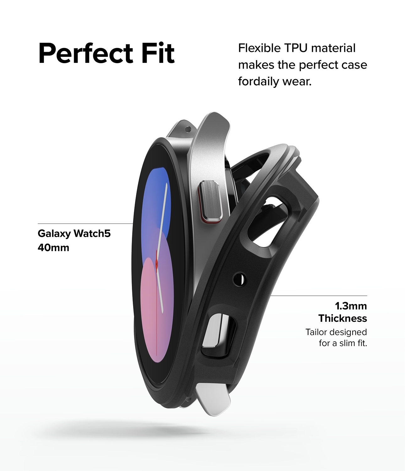 Samsung Galaxy Watch 5 40mm Air Sports cover, Sort