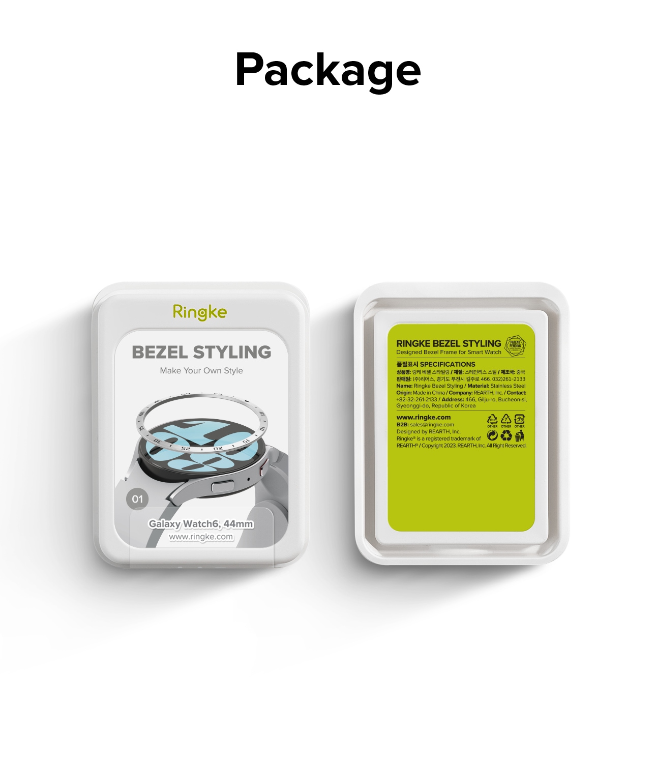 Samsung Galaxy Watch 6 44mm Beskyttelsesring - Bezel Styling Sølv