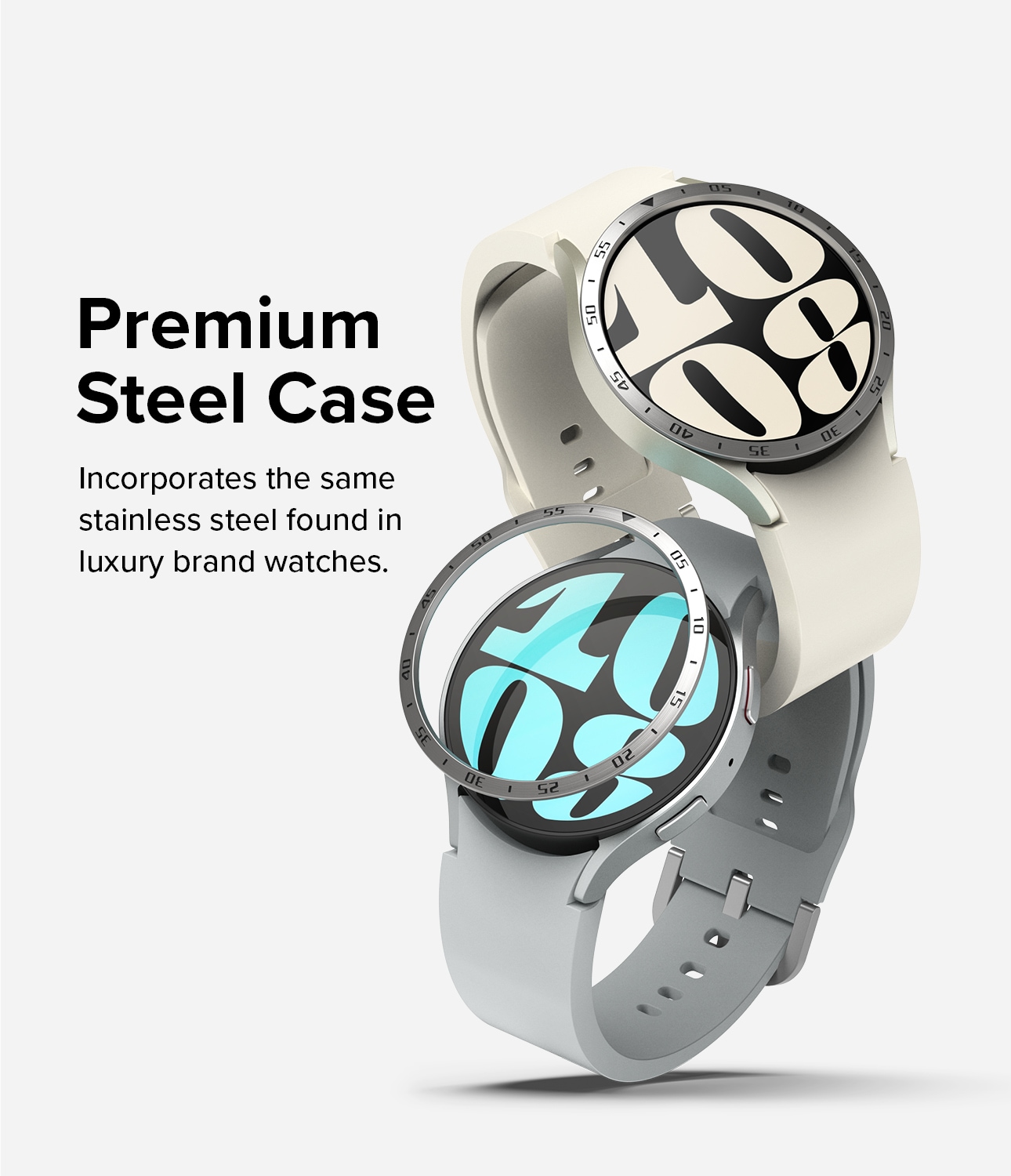 Samsung Galaxy Watch 6 44mm Beskyttelsesring - Bezel Styling Sølv