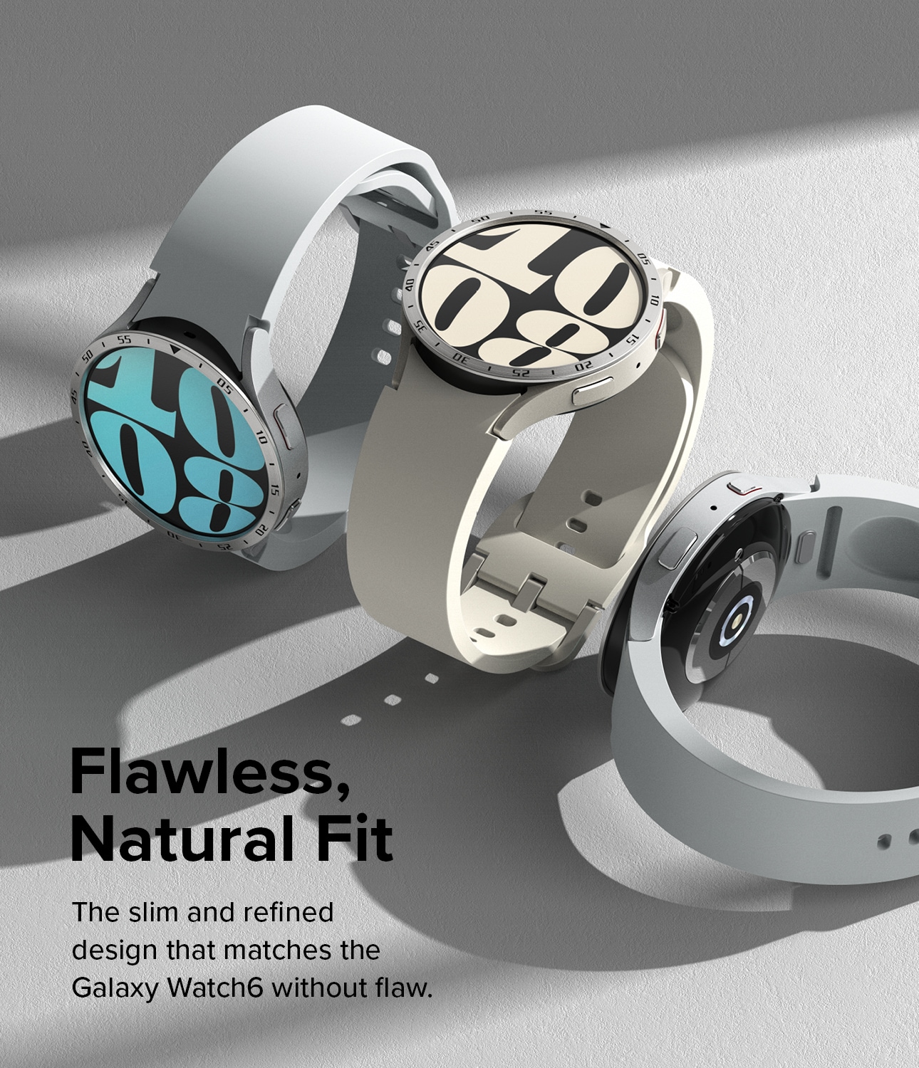 Samsung Galaxy Watch 6 44mm Beskyttelsesring - Bezel Styling Sølv