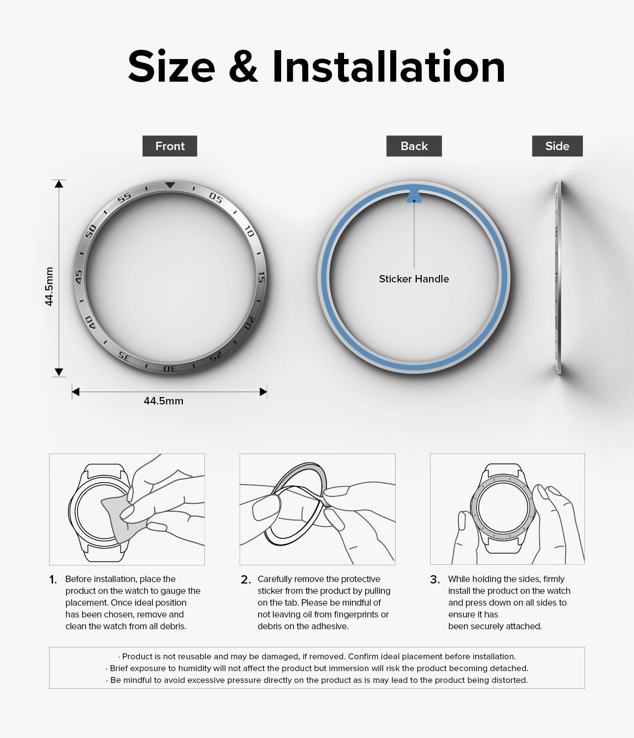 Samsung Galaxy Watch 6 44mm Beskyttelsesring - Bezel Styling Sølv