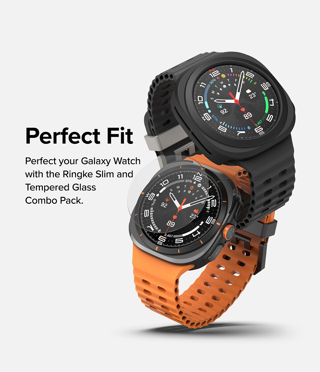 Samsung Galaxy Watch Ultra 47mm Slim Cover+Glas Combo Matte Black