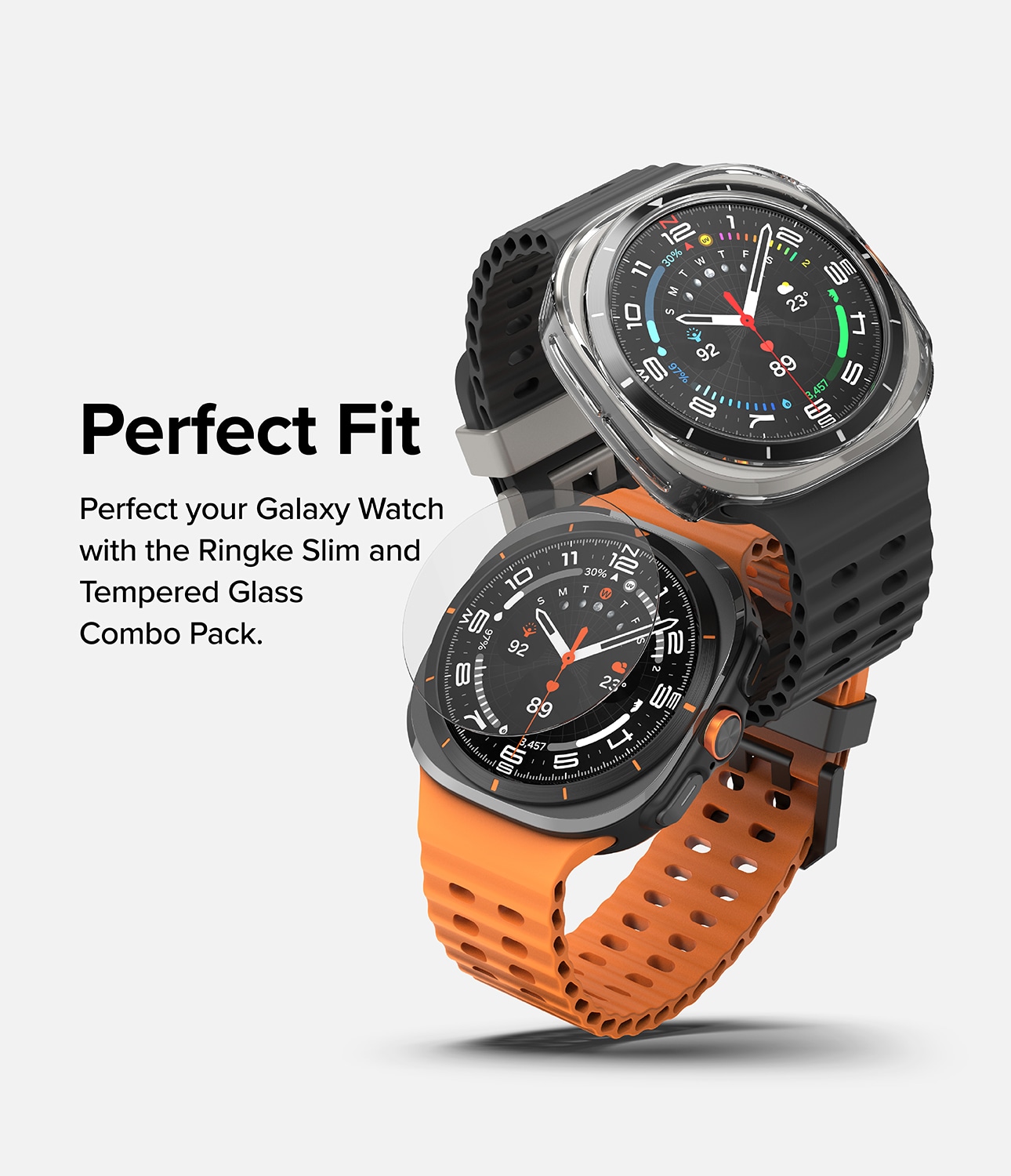 Samsung Galaxy Watch Ultra 47mm Slim Cover+Glas Combo Clear