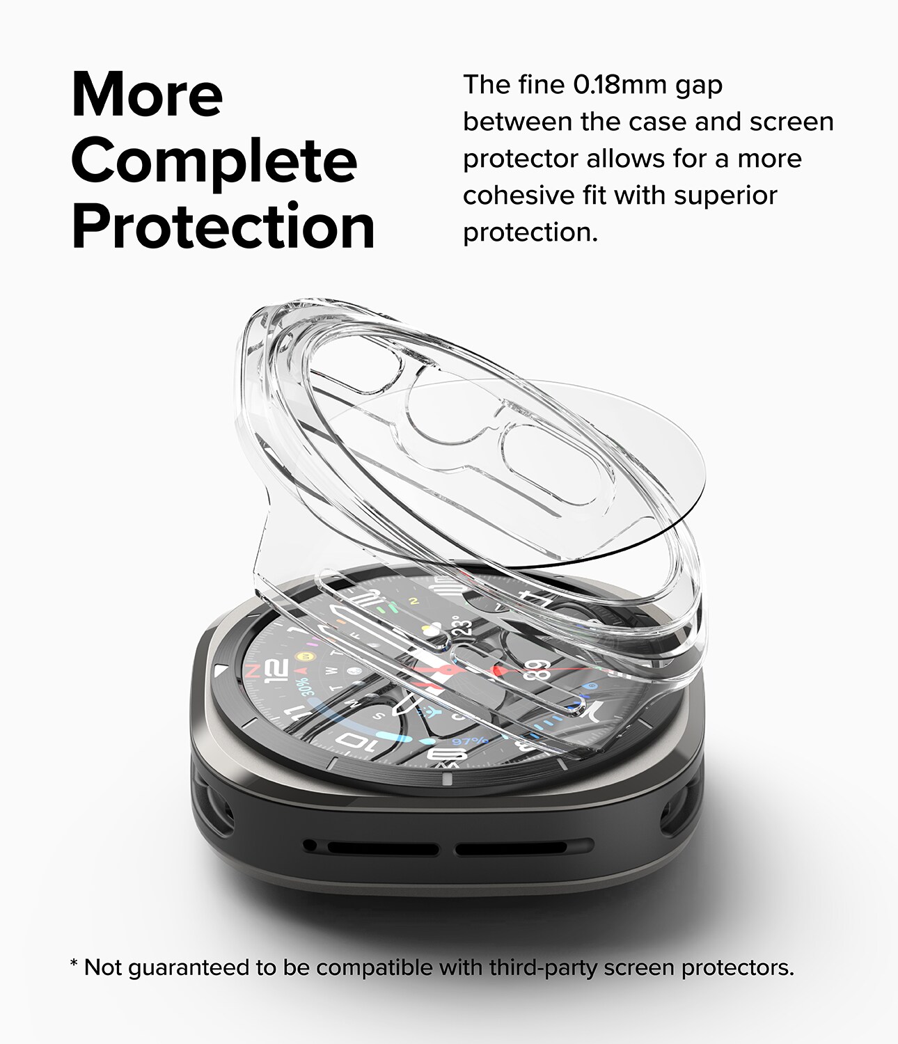 Samsung Galaxy Watch Ultra 47mm Slim Cover+Glas Combo Clear