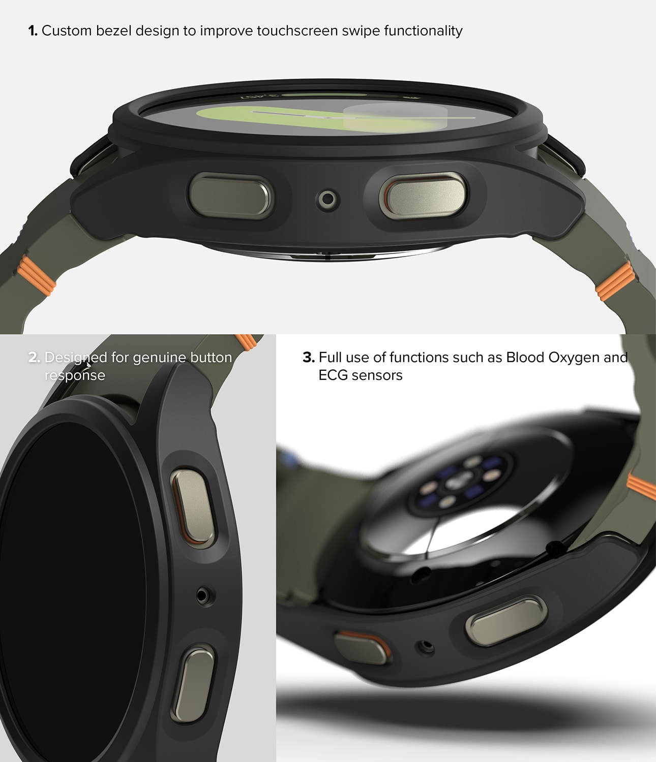 Samsung Galaxy Watch 7 40mm Slim Cover+Glas Combo Matte Black