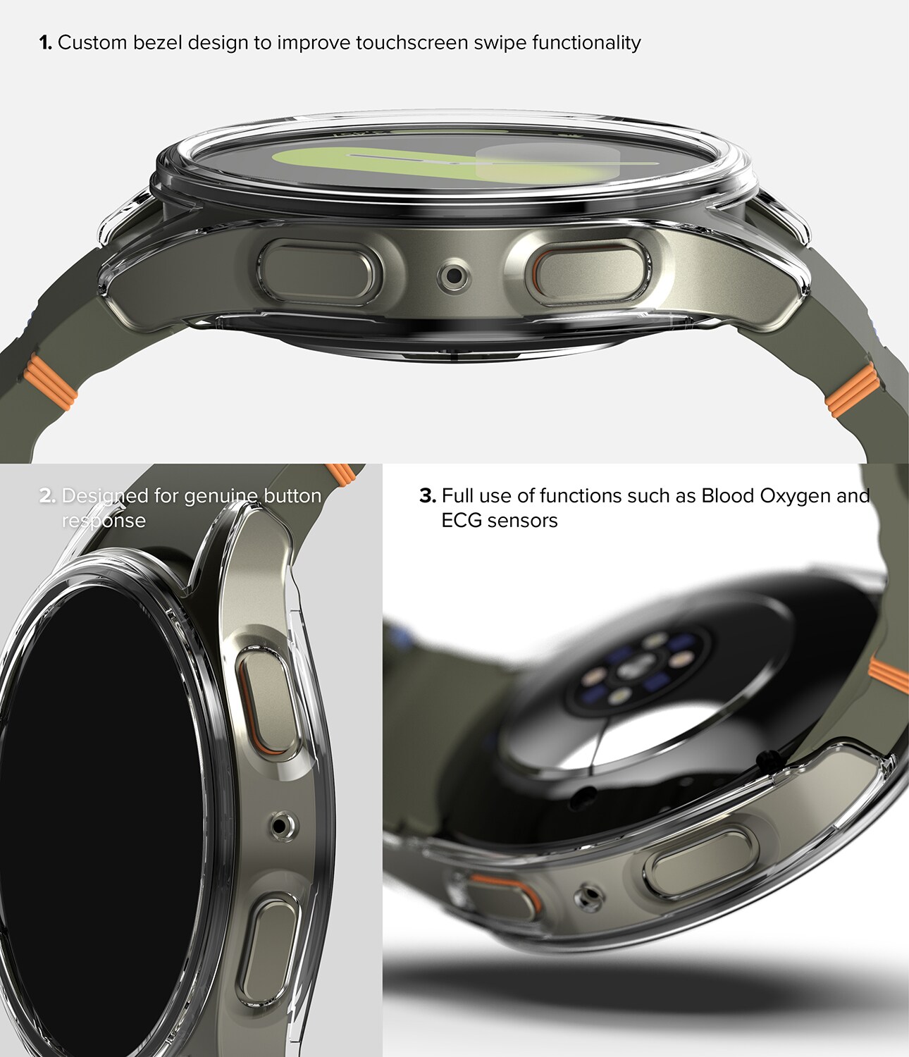 Samsung Galaxy Watch 7 40mm Slim Cover+Glas Combo Clear