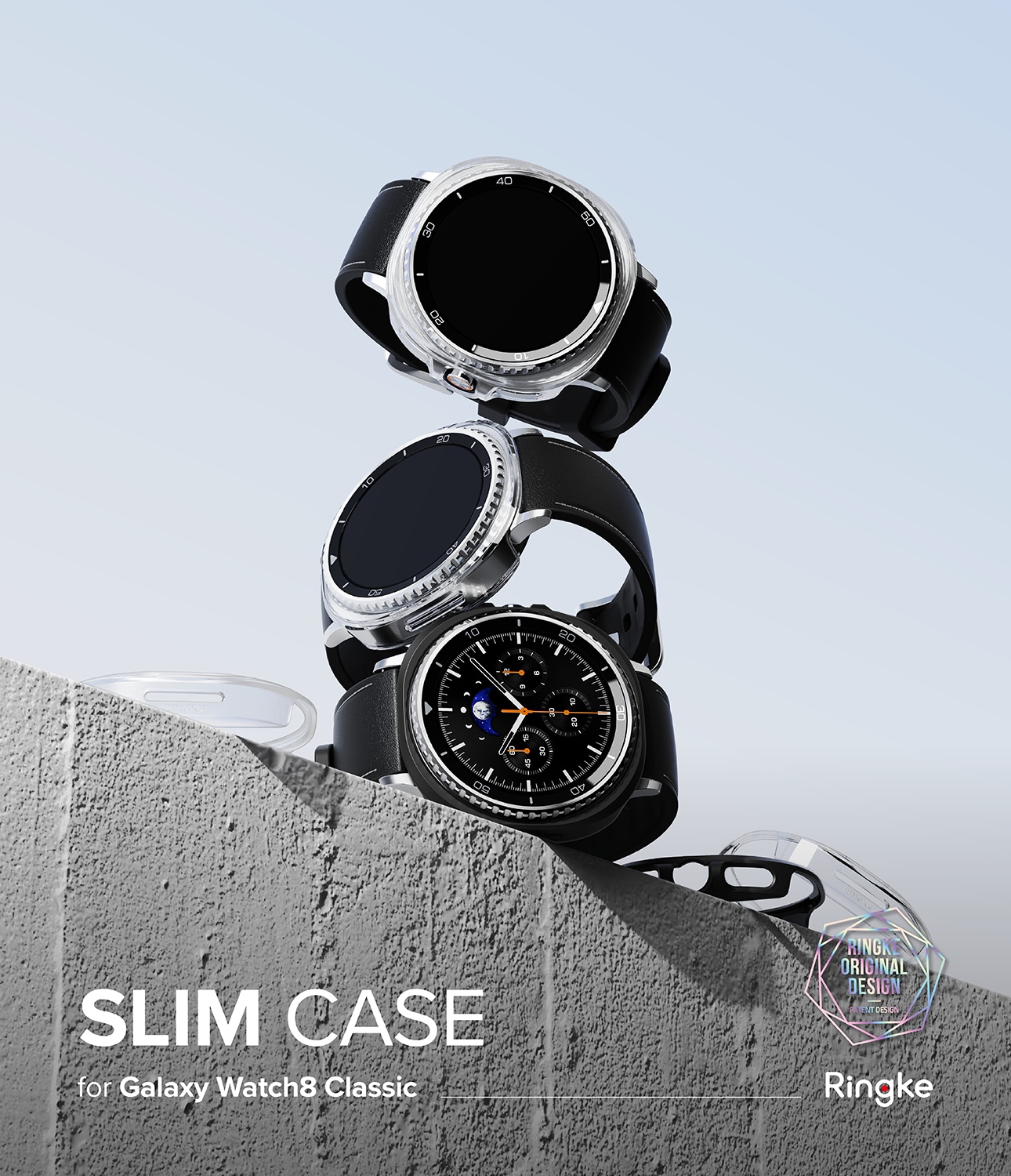 Samsung Galaxy Watch 8 Classic Tyndt cover (2-pak), Matte Black & Clear