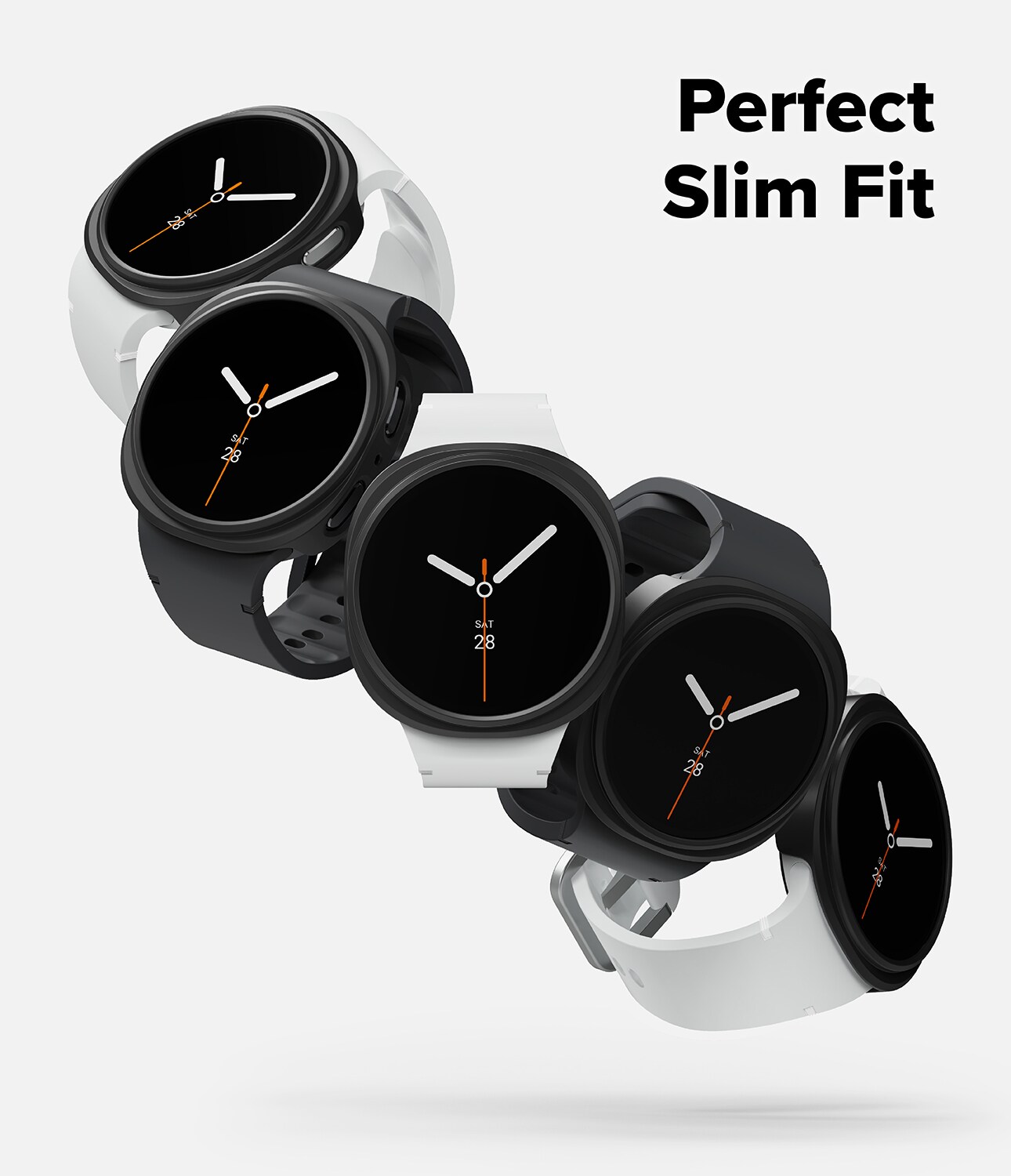 Samsung Galaxy Watch 8 40mm Tyndt cover (2-pak), Matte Black & Clear