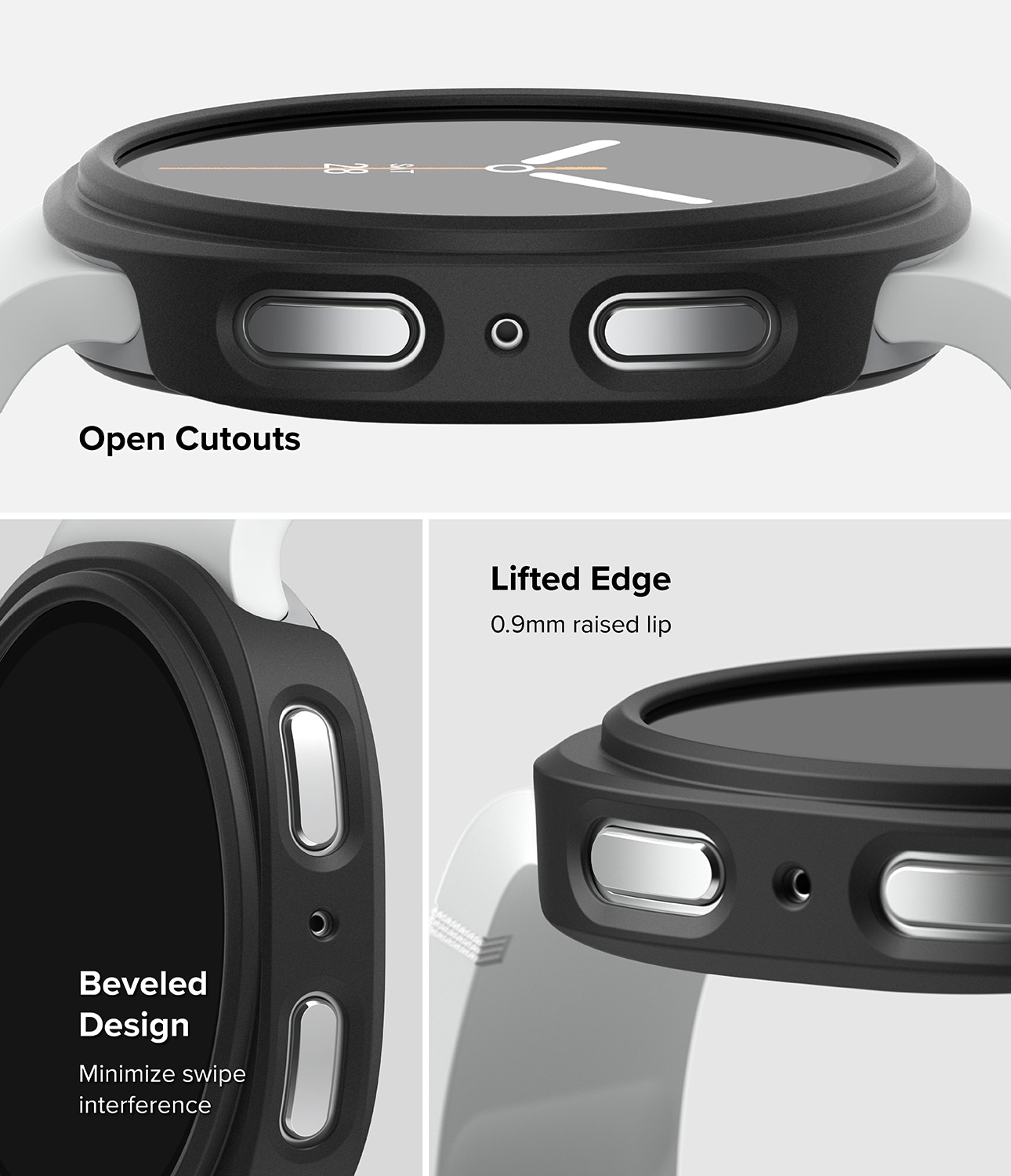 Samsung Galaxy Watch 8 40mm Tyndt cover (2-pak), Matte Black & Clear