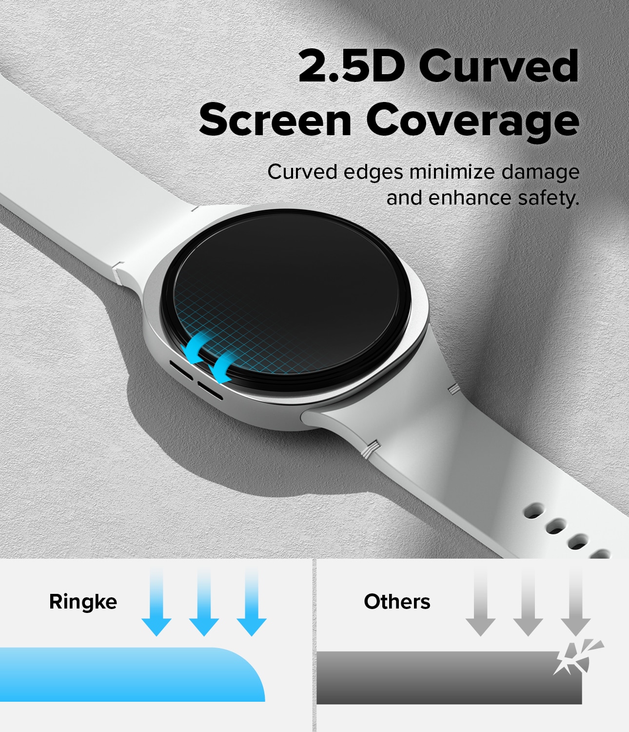 Samsung Galaxy Watch 8 40mm Skærmbeskyttelse i glas med monteringsramme (2-pak)