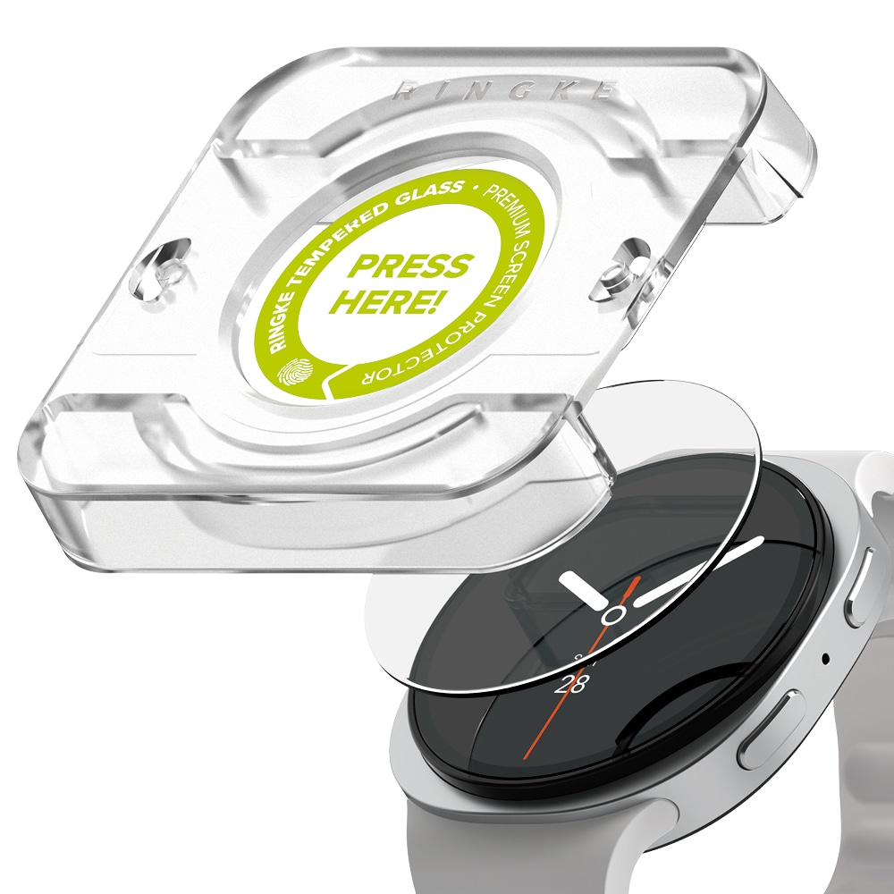 Samsung Galaxy Watch 8 40mm Skærmbeskyttelse i glas med monteringsramme (2-pak)