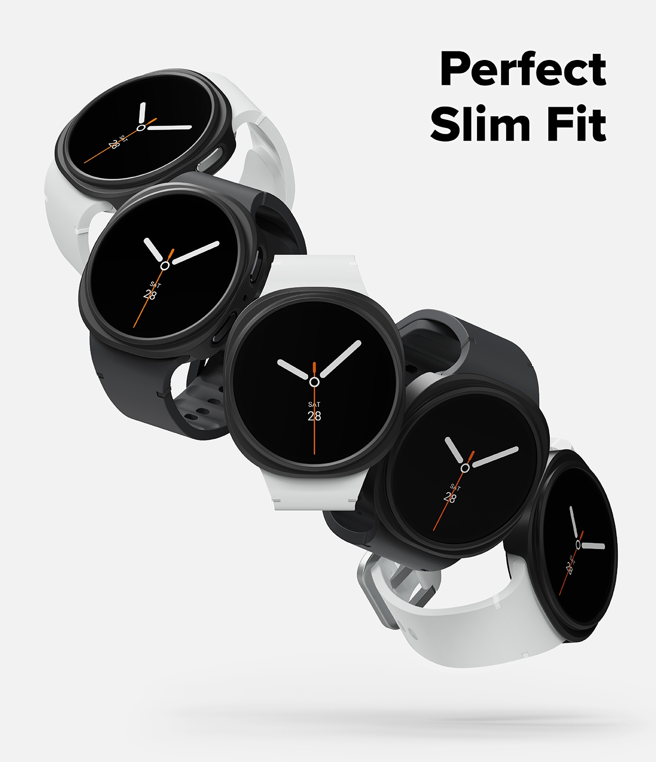 Samsung Galaxy Watch 8 44mm Tyndt cover (2-pak), Matte Black & Clear