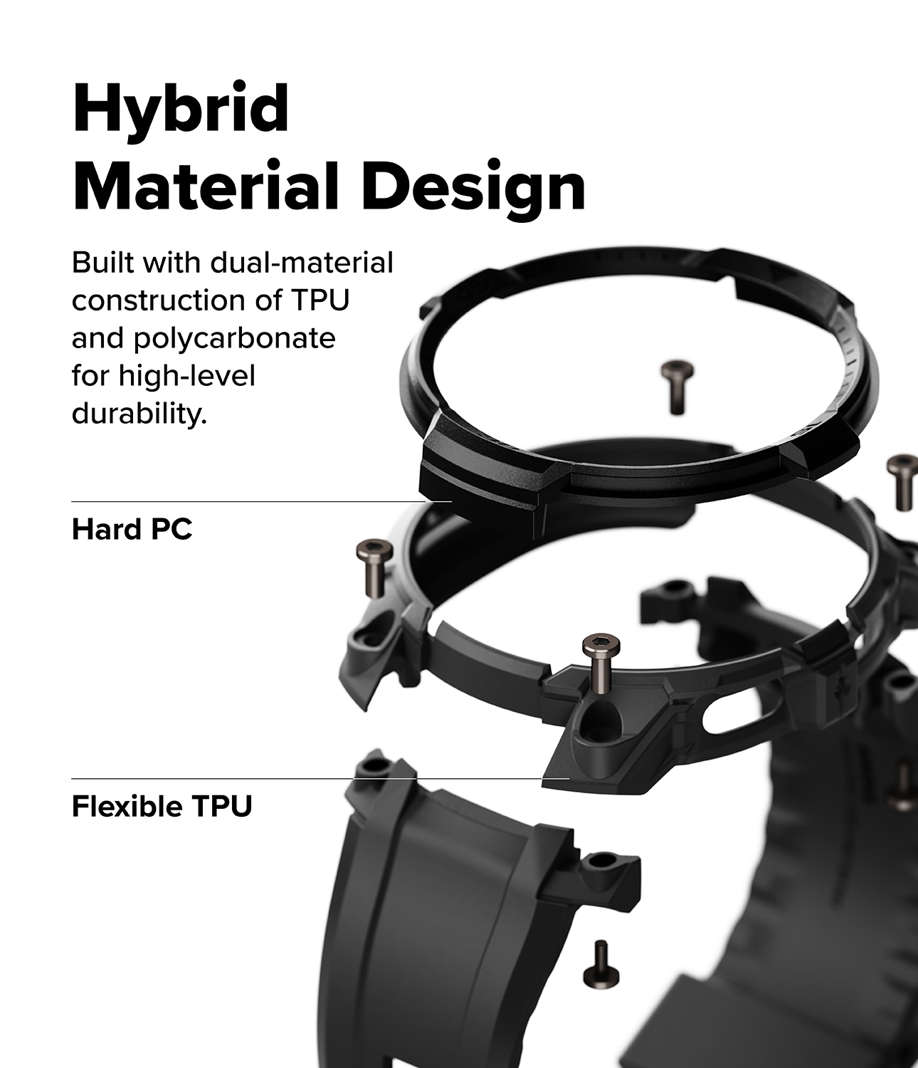 Samsung Galaxy Watch 8 44mm Rugged Gear Cover & Rem, All Black