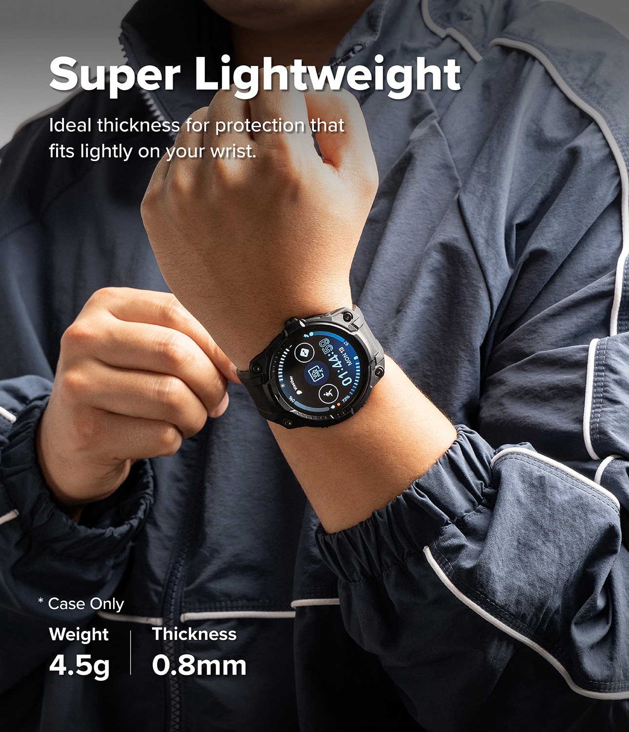 Samsung Galaxy Watch 8 44mm Rugged Gear Cover & Rem, All Black