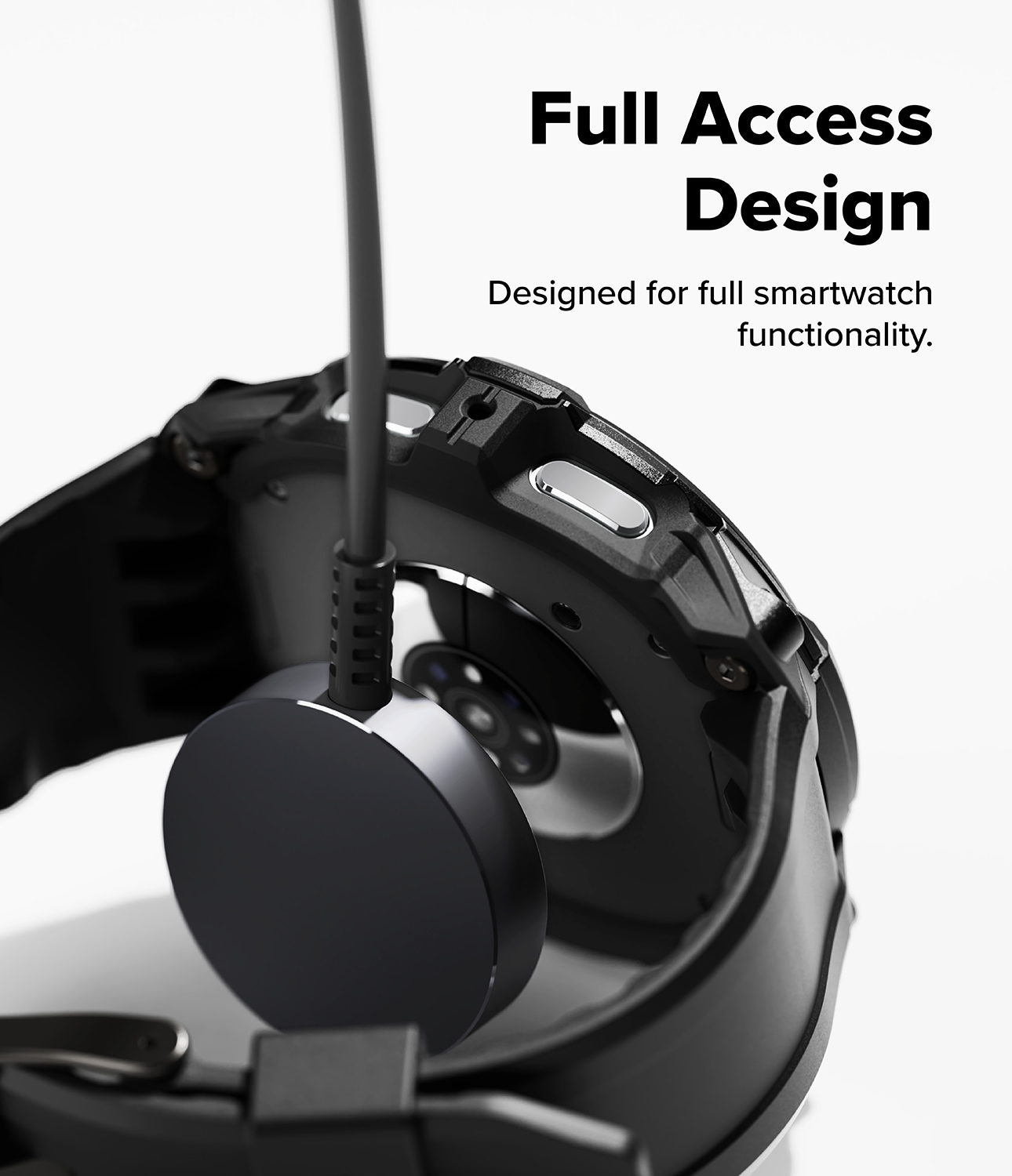 Samsung Galaxy Watch 8 44mm Rugged Gear Cover & Rem, All Black