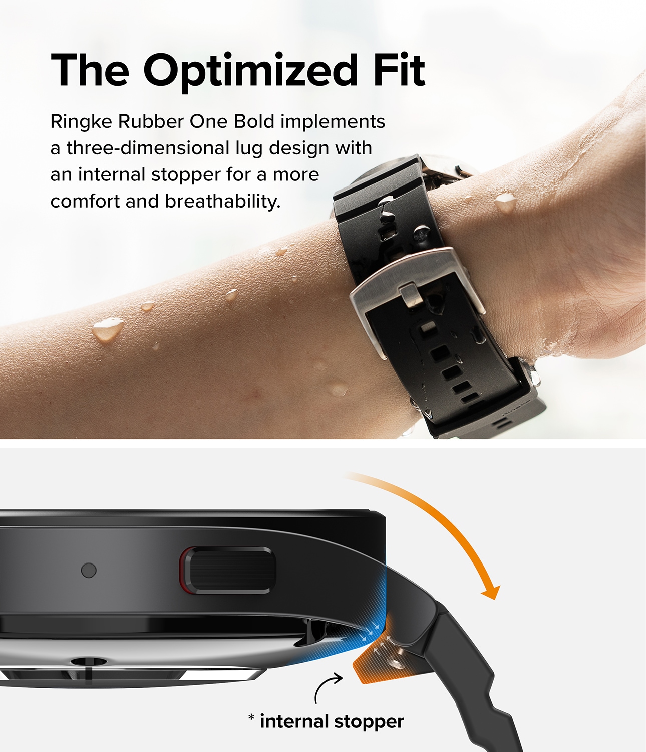 Samsung Galaxy Watch 7 44mm Rem Rubber One Bold Sort