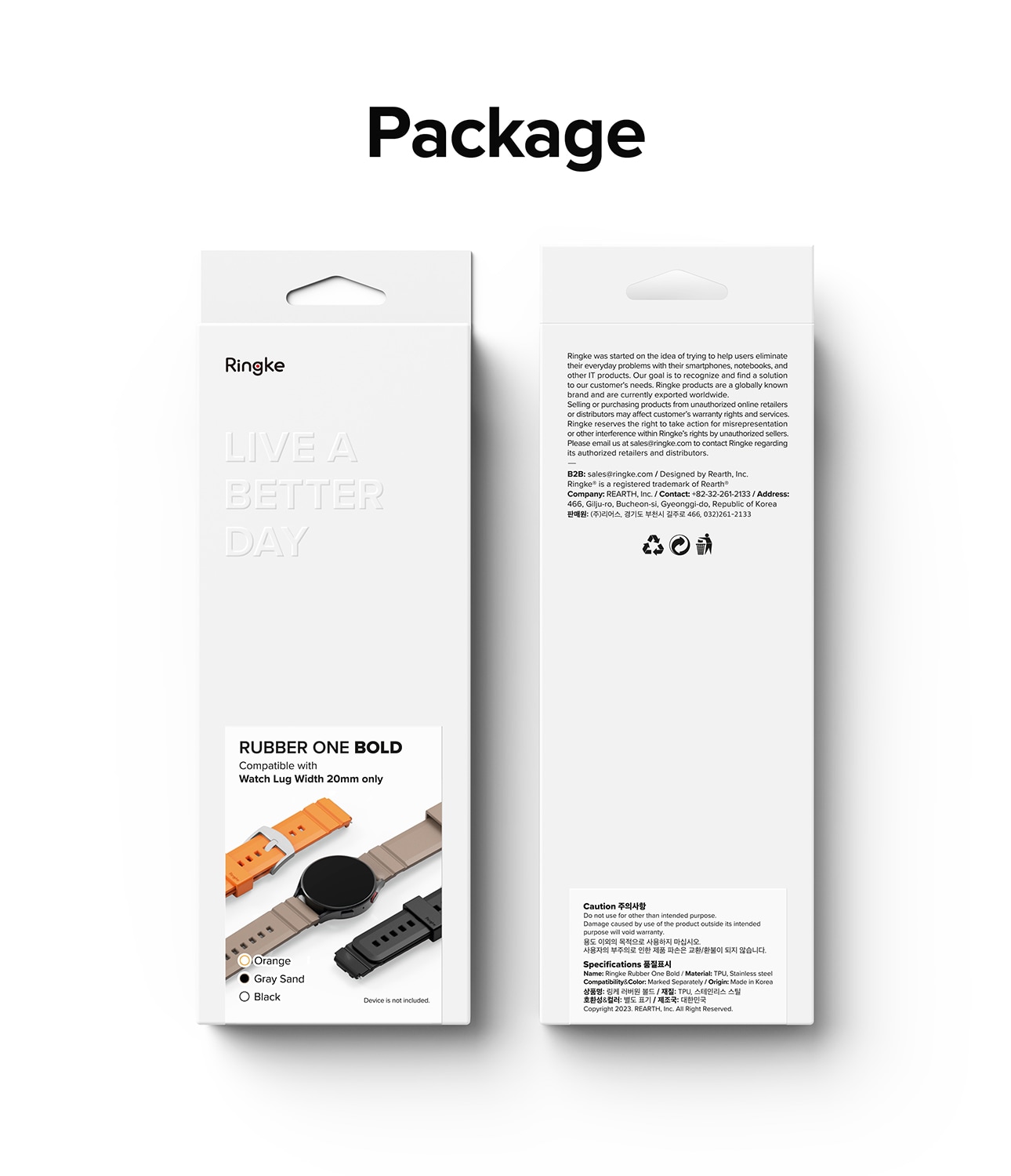 Samsung Galaxy Watch 7 44mm Rem Rubber One Bold Grå