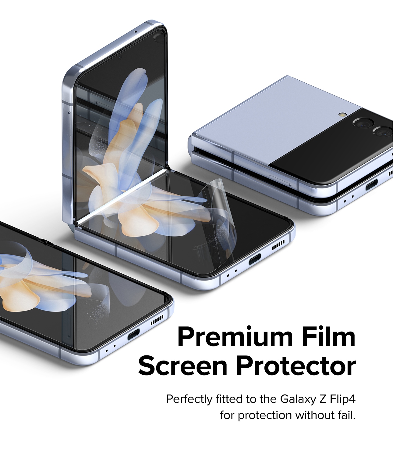 Samsung Galaxy Z Flip 4 Skærmbeskytter beskyttelsesfilm - Dual Easy (2-pak)
