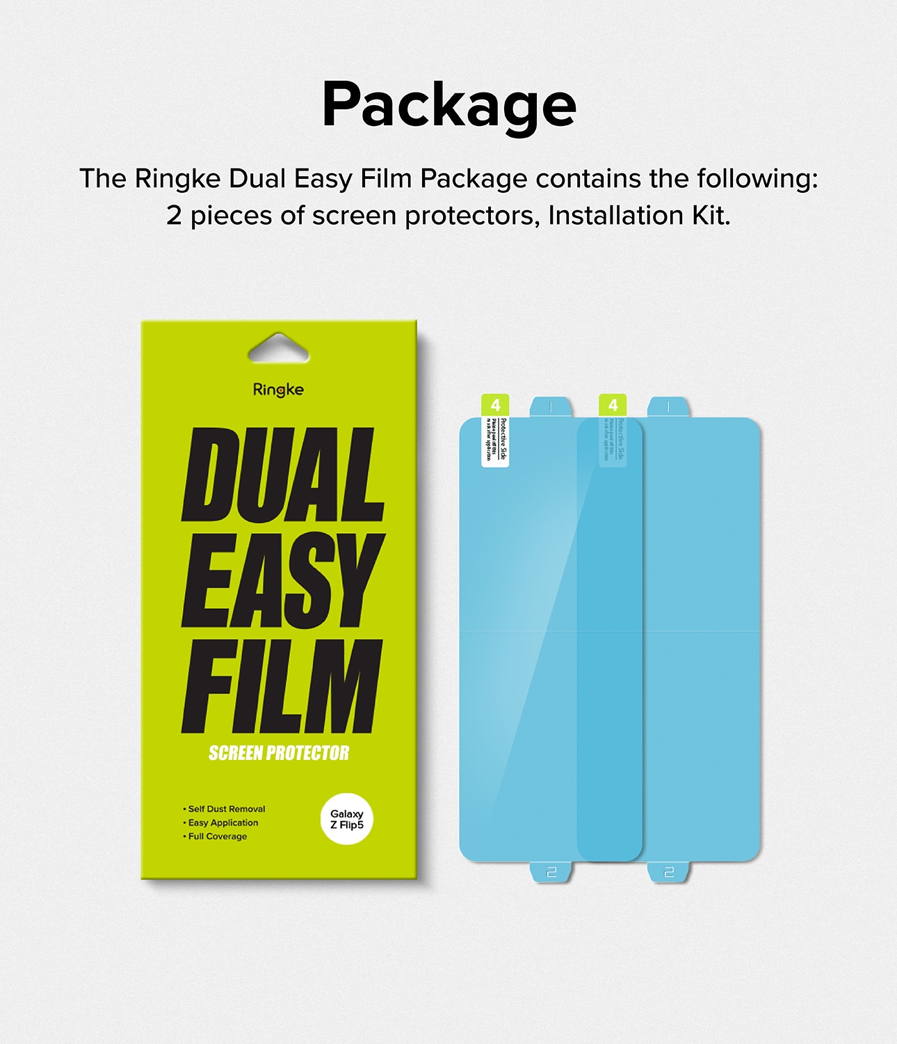 Samsung Galaxy Z Flip 5 Skærmbeskytter beskyttelsesfilm - Dual Easy (2-pak)