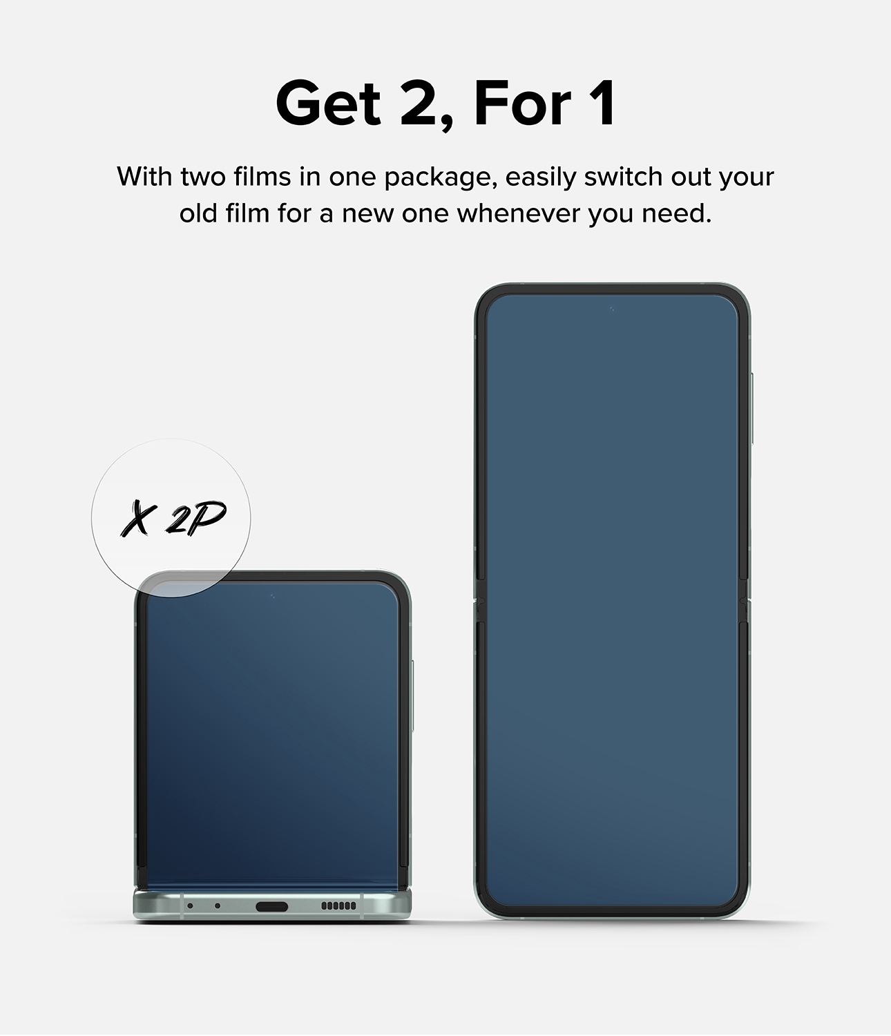 Samsung Galaxy Z Flip 5 Skærmbeskytter beskyttelsesfilm - Dual Easy (2-pak)