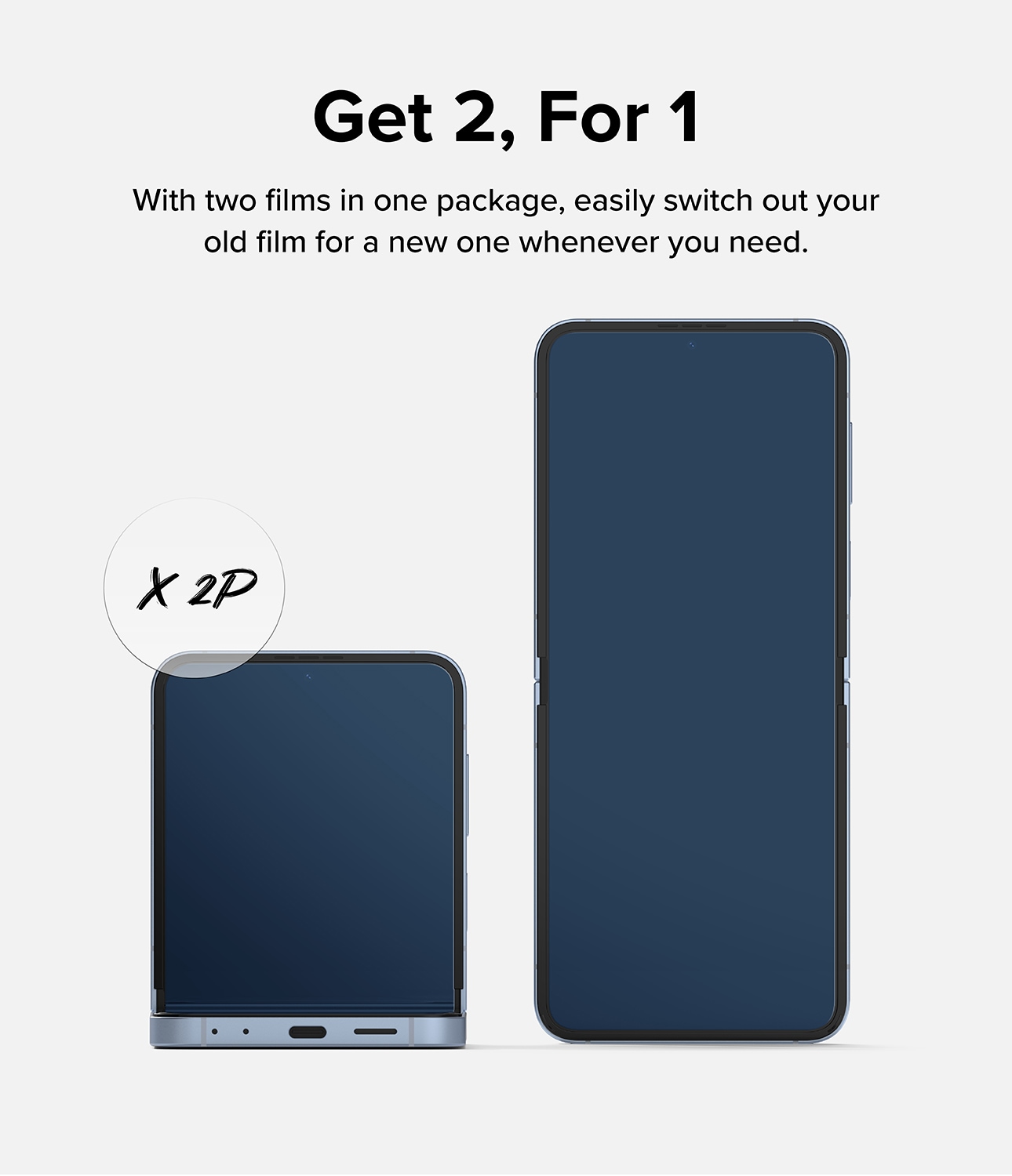 Samsung Galaxy Z Flip 7 FE Skærmbeskytter beskyttelsesfilm - Dual Easy (2-pak)