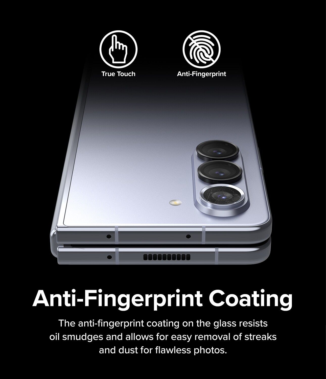 Samsung Galaxy Z Fold 5 Linsebeskyttelse med aluminiumramme, Sort
