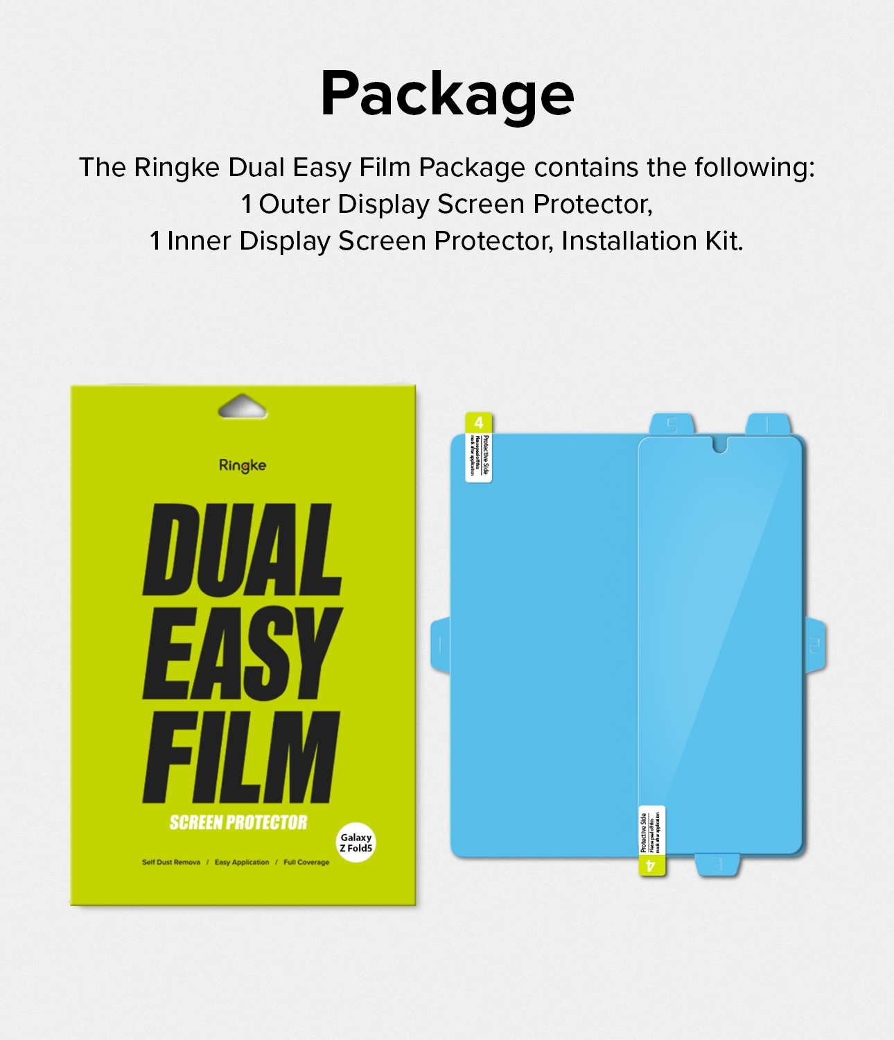 Samsung Galaxy Z Fold 5 Skærmbeskytter beskyttelsesfilm - Dual Easy