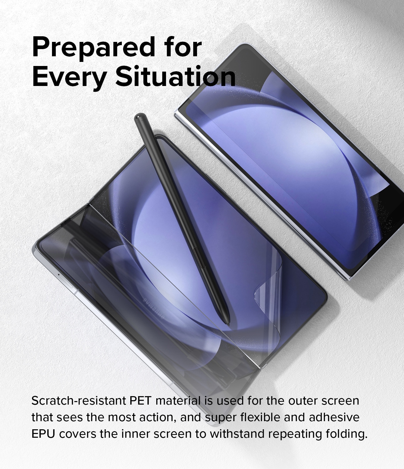 Samsung Galaxy Z Fold 5 Skærmbeskytter beskyttelsesfilm - Dual Easy