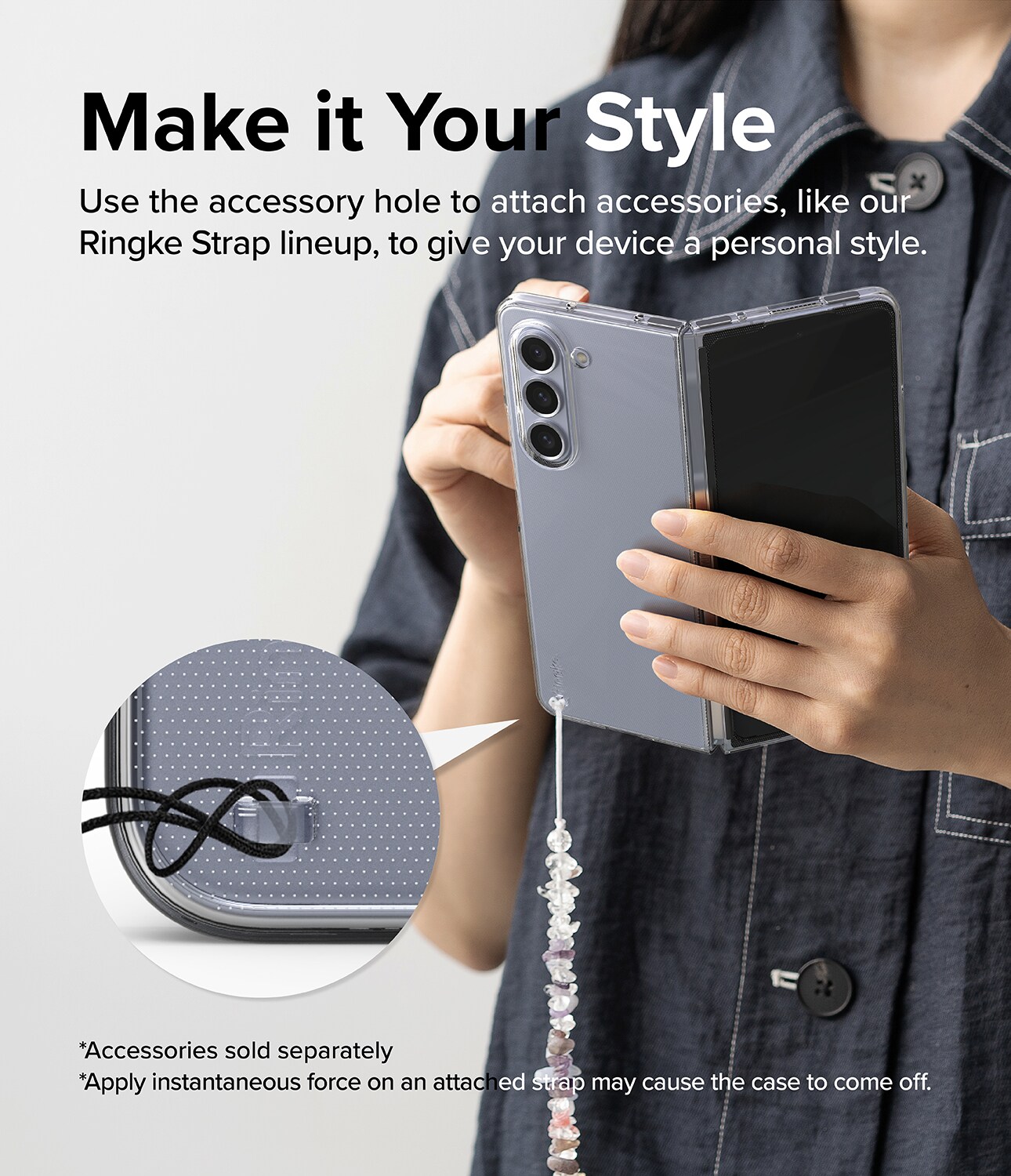 Samsung Galaxy Z Fold 5 Slim cover, Gennemsigtig