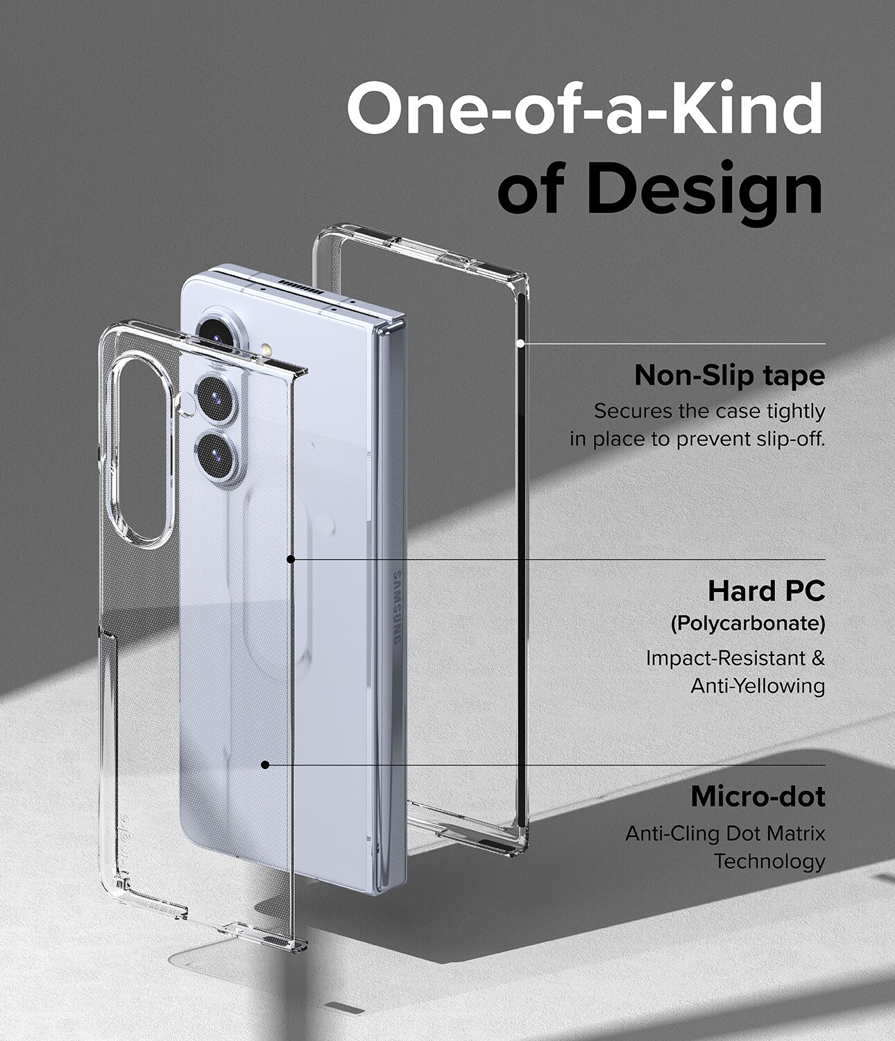 Samsung Galaxy Z Fold 5 Slim cover, Gennemsigtig
