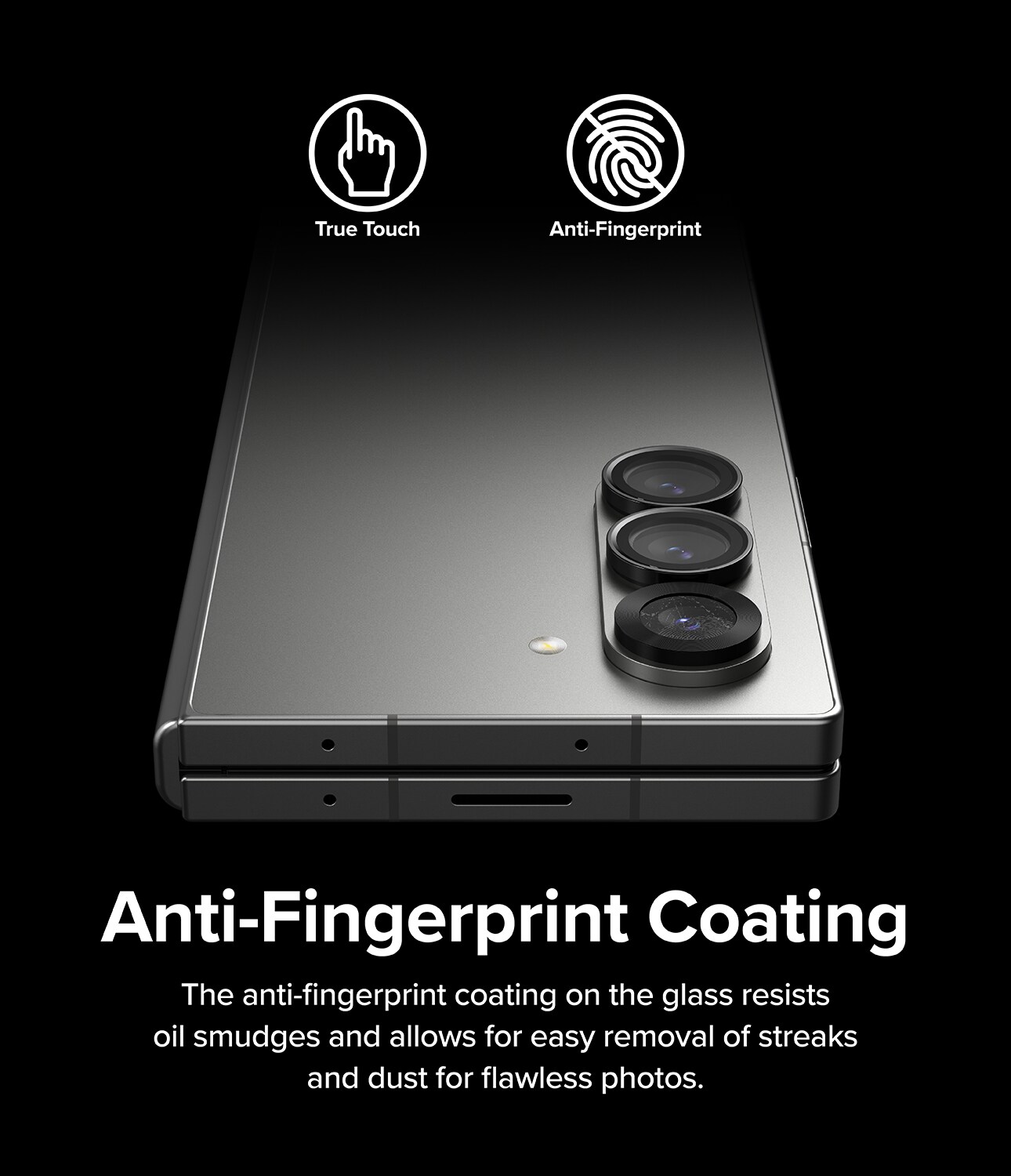 Samsung Galaxy Z Fold 6 2-pak linsebeskyttere med aluminiumsramme, Sort
