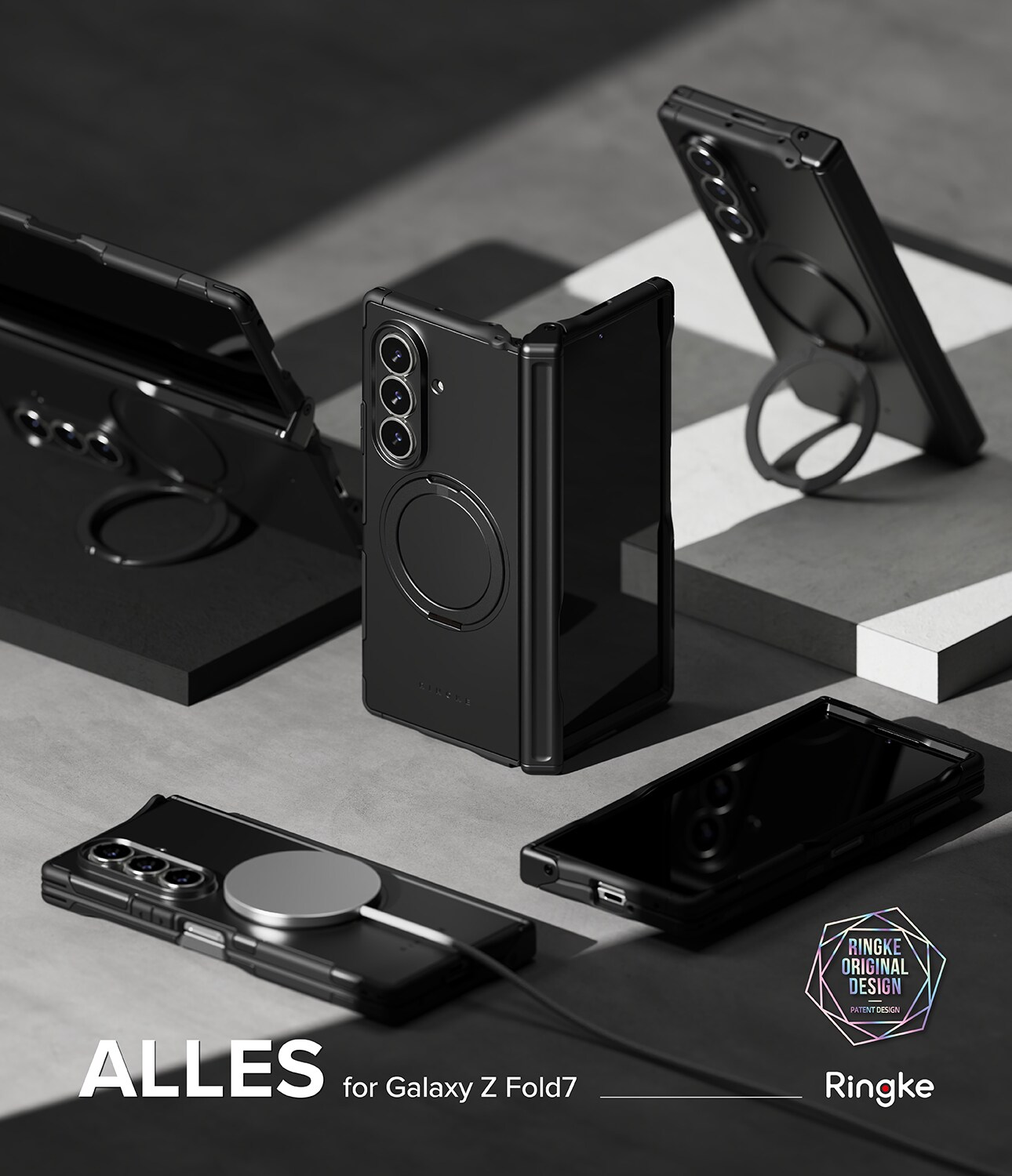 Samsung Galaxy Z Fold 7 Alles magnetiske cover, Sort