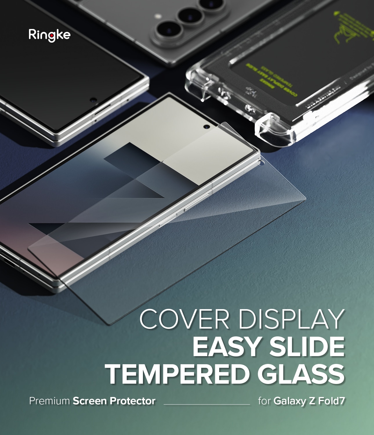 Samsung Galaxy Z Fold 7 Ydre skærmbeskytter i glas med monteringsramme (2-pak)