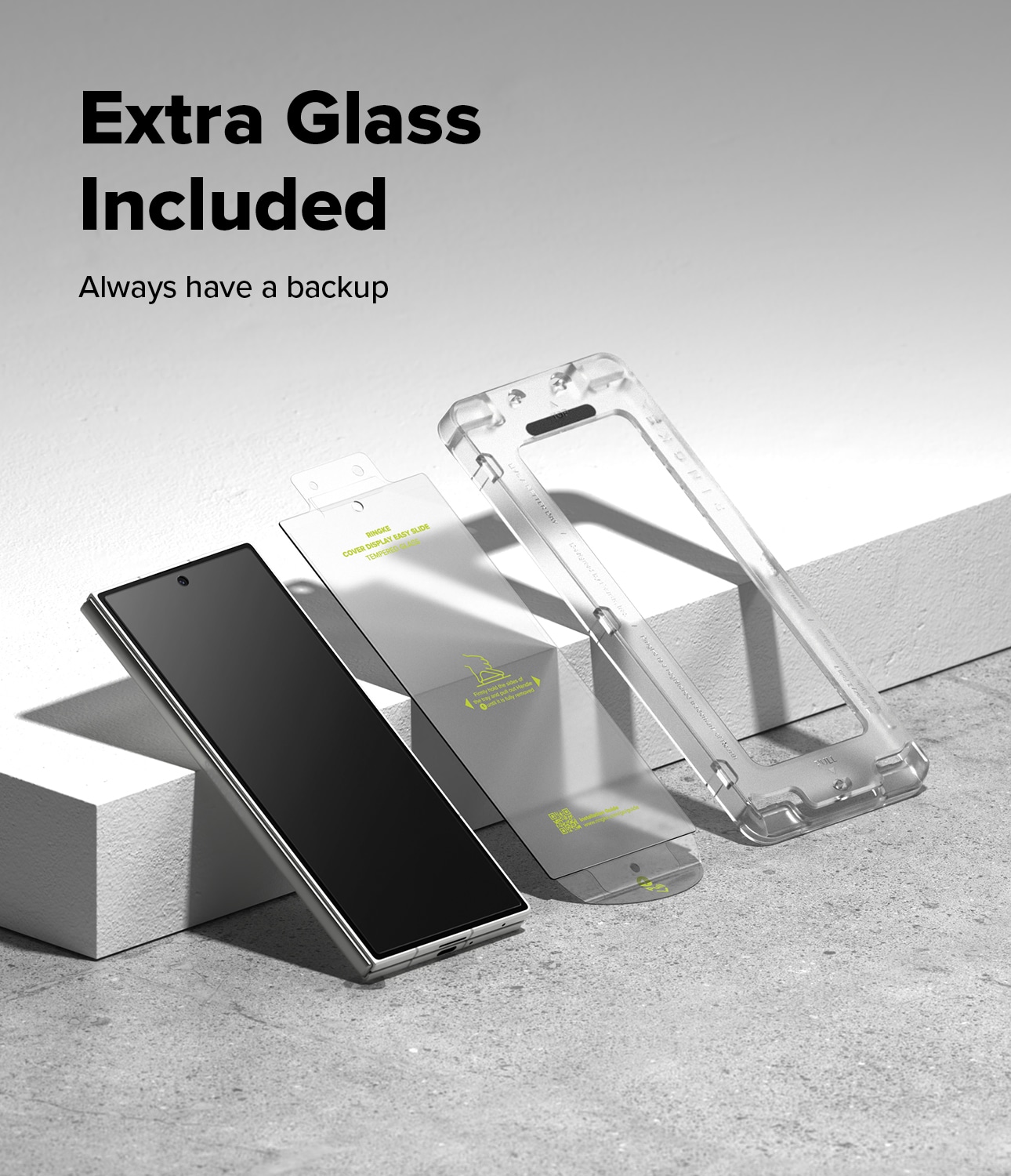 Samsung Galaxy Z Fold 7 Ydre skærmbeskytter i glas med monteringsramme (2-pak)