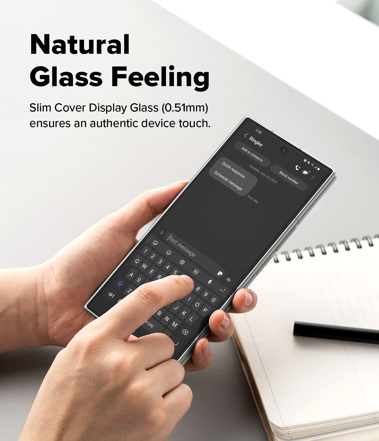 Samsung Galaxy Z Fold 7 Ydre skærmbeskytter i glas med monteringsramme (2-pak)