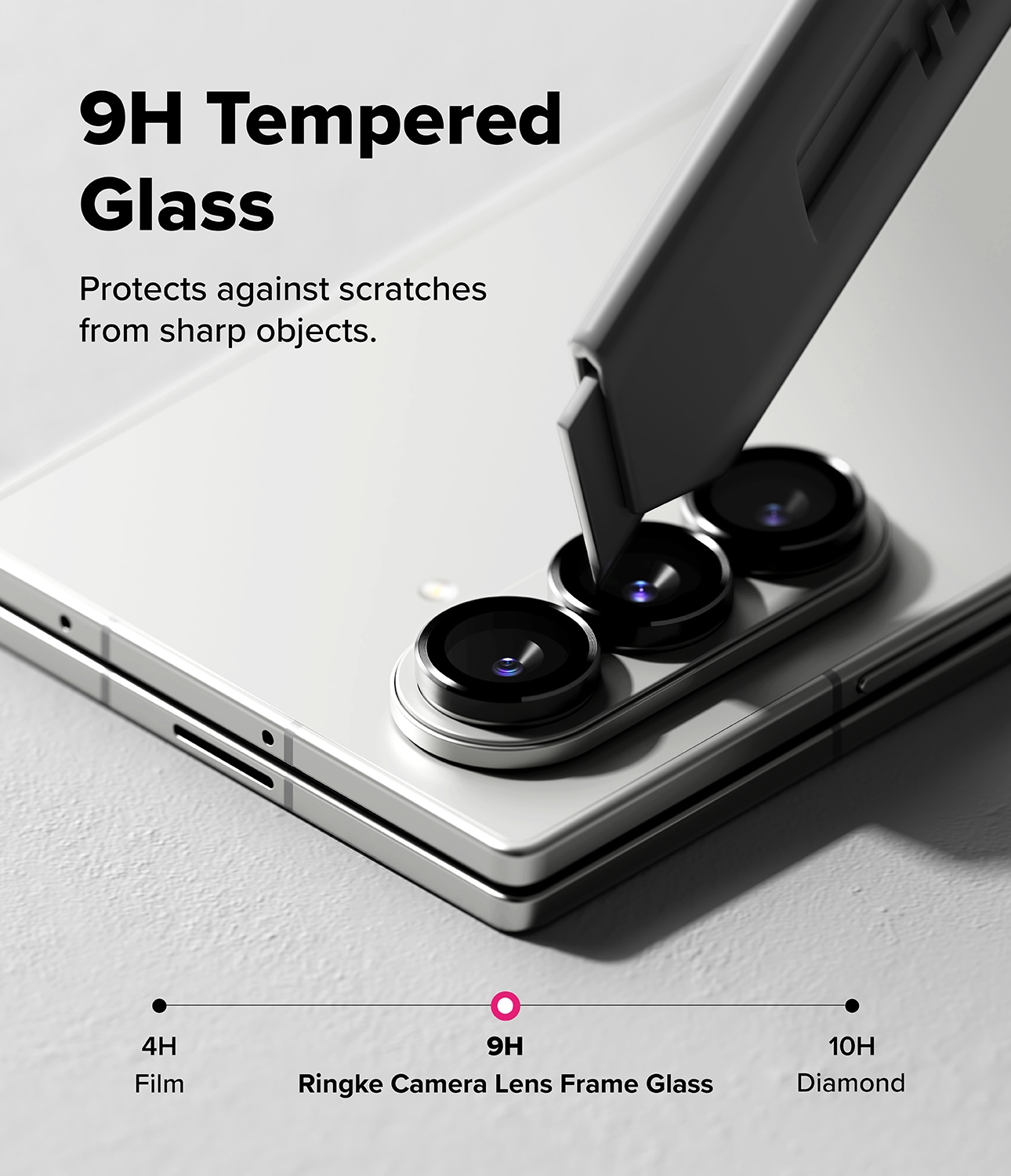 Samsung Galaxy Z Fold 7 2-pak linsebeskyttere med aluminiumsramme, Sort