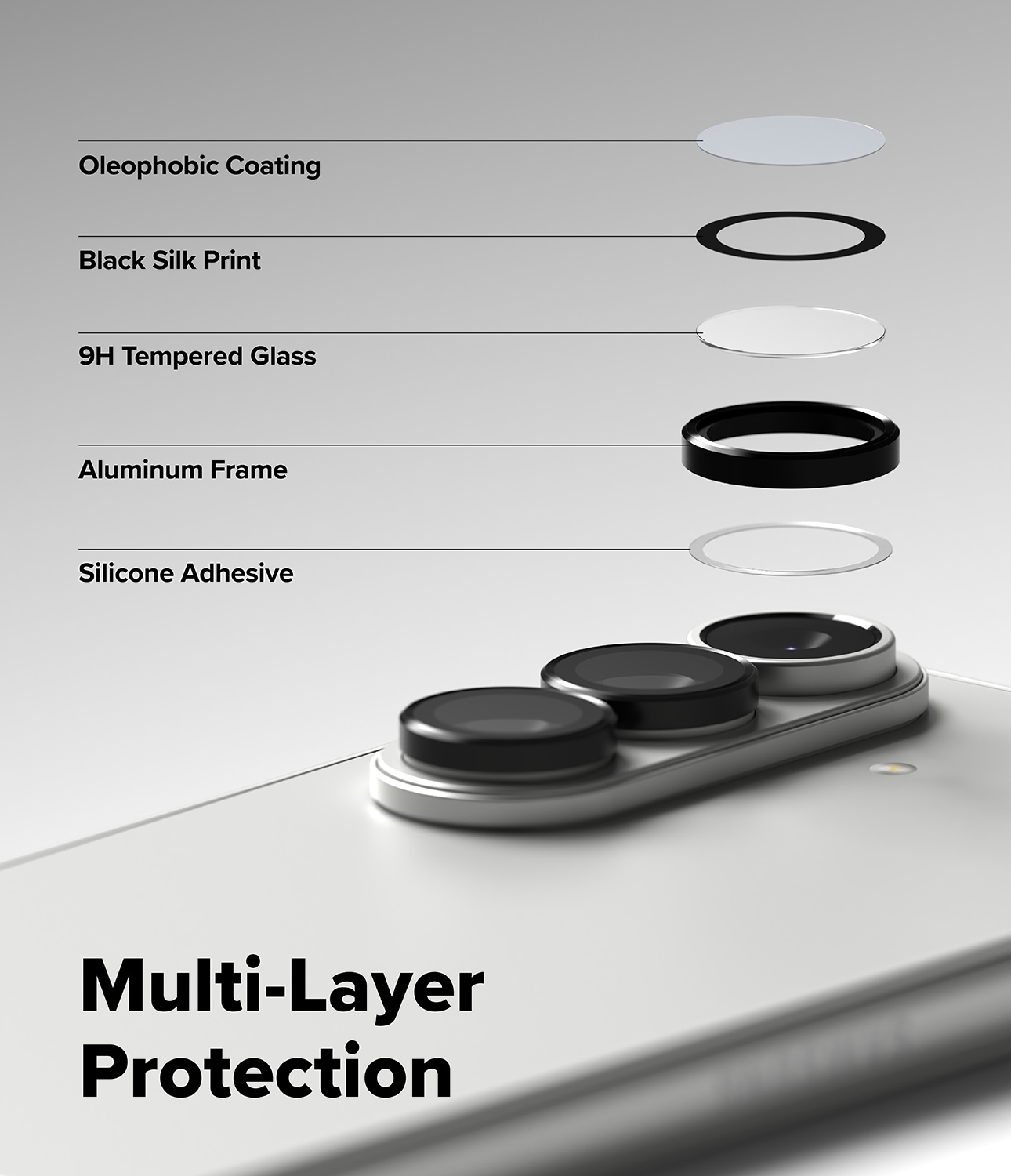 Samsung Galaxy Z Fold 7 2-pak linsebeskyttere med aluminiumsramme, Sort