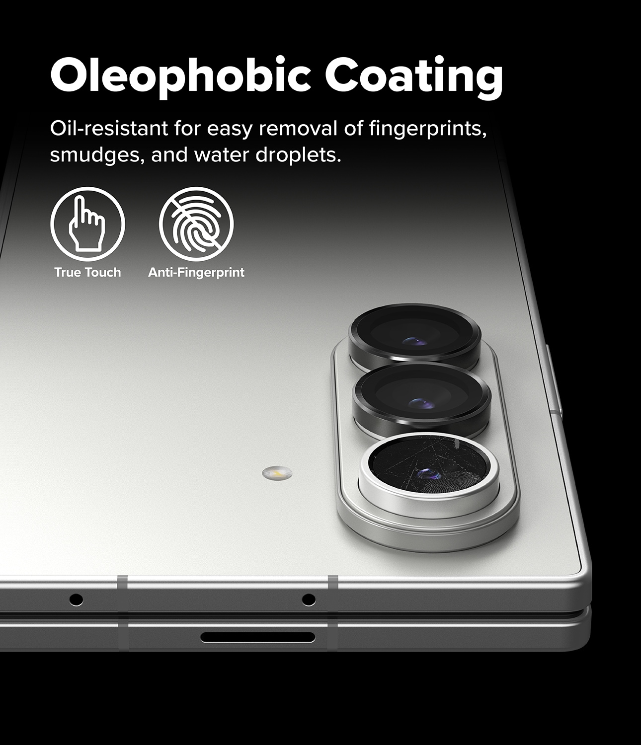 Samsung Galaxy Z Fold 7 2-pak linsebeskyttere med aluminiumsramme, Sort