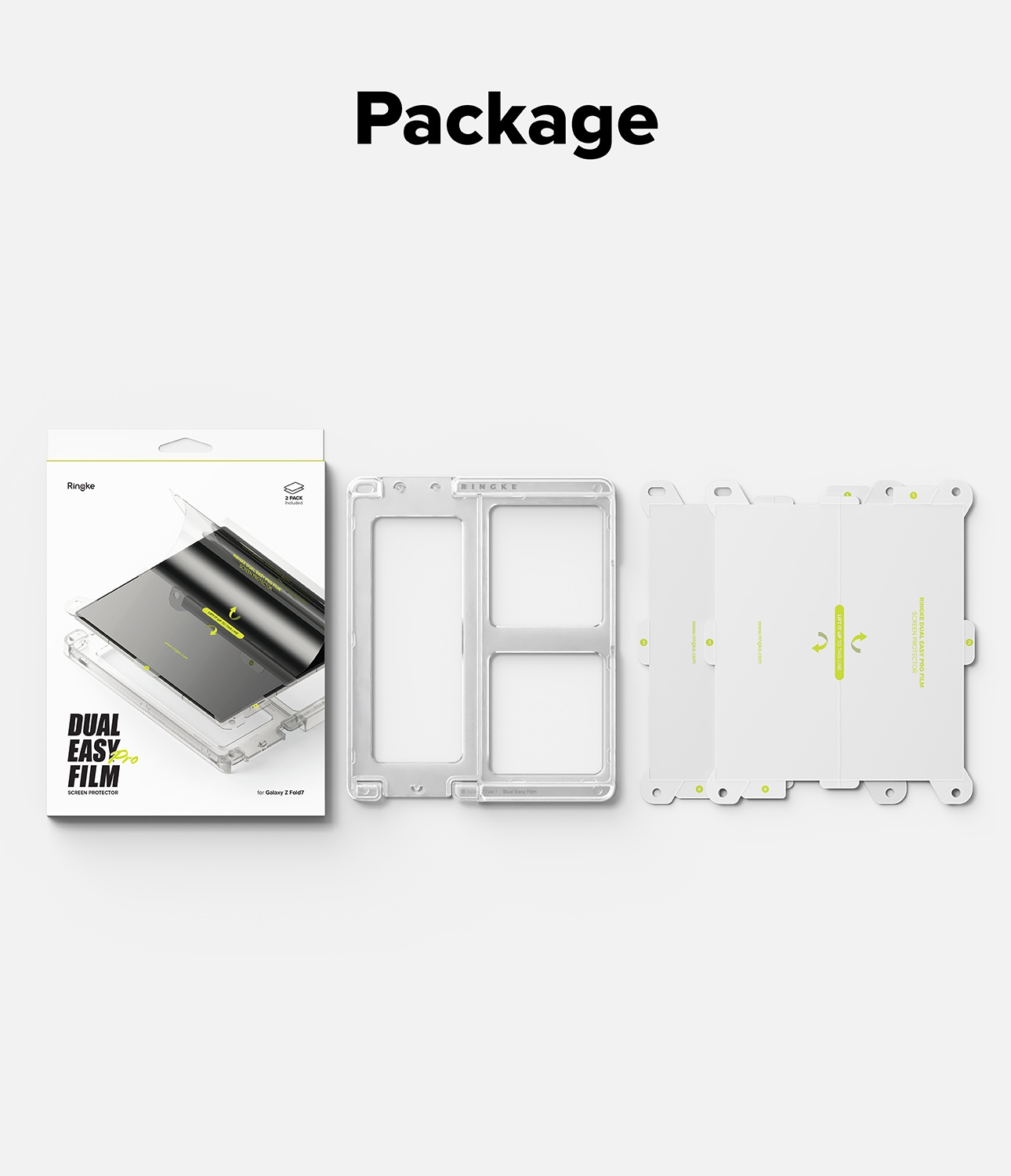 Samsung Galaxy Z Fold 7 Skærmbeskytter beskyttelsesfilm med installationsramme - Dual Easy (2-pak)