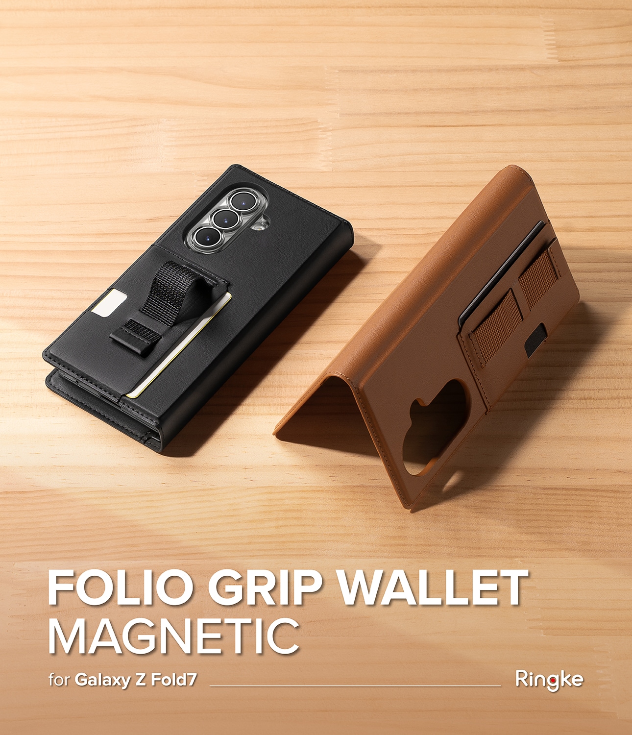 Samsung Galaxy Z Fold 7 Folio Grip Wallet Magnetic, Sort