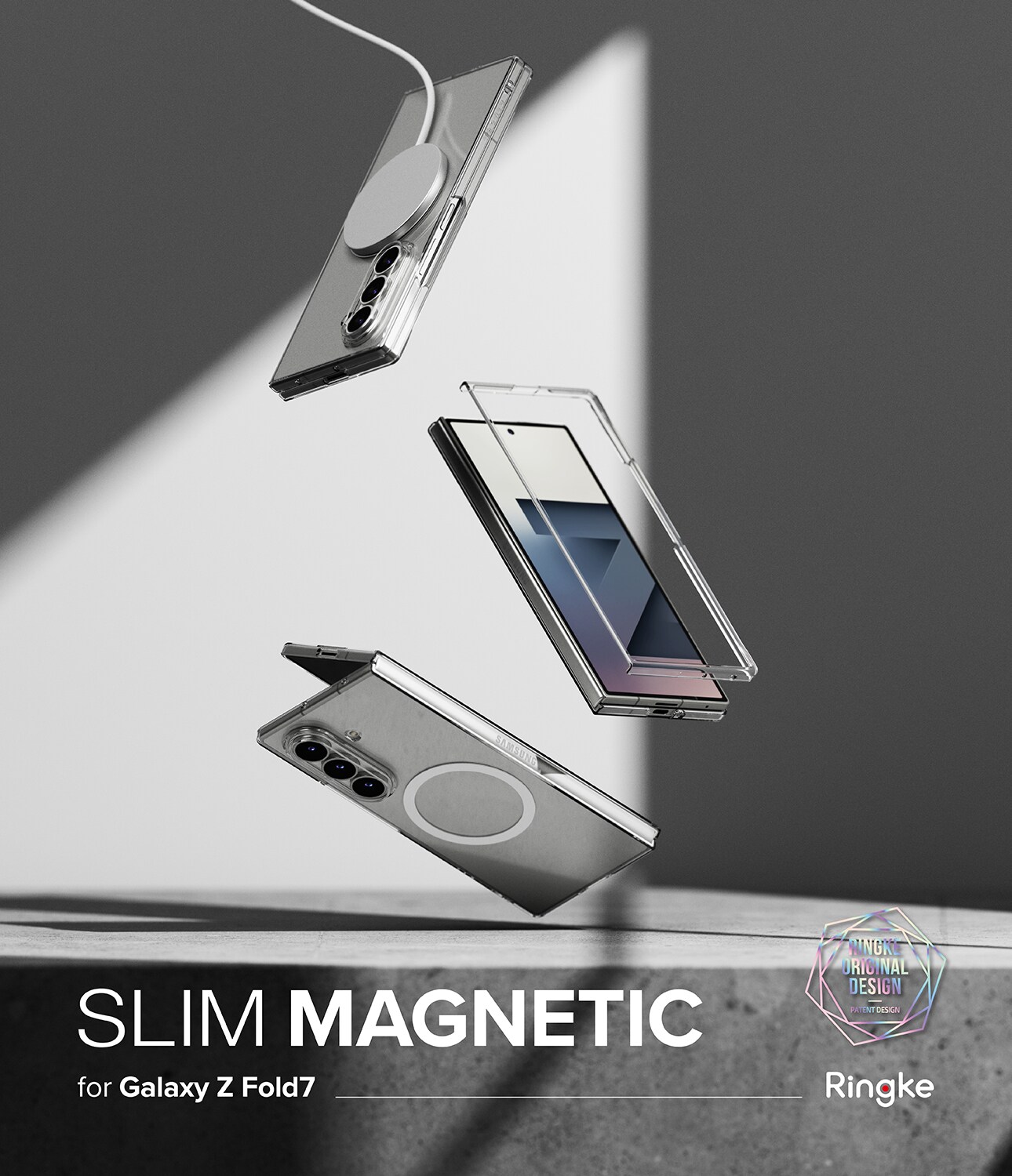 Samsung Galaxy Z Fold 7 Slim magnetisk cover, Gennemsigtig
