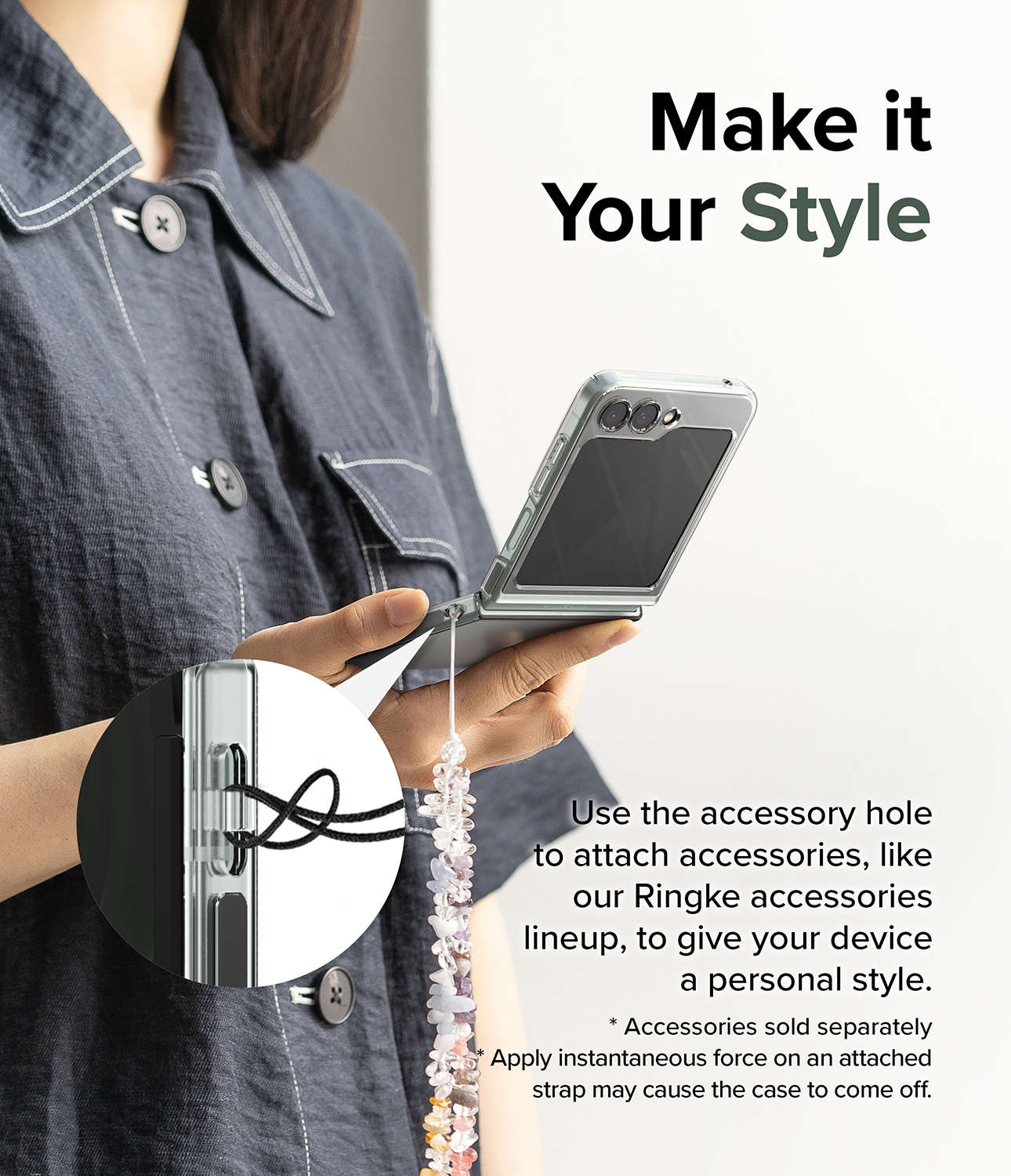 Samsung Galaxy Z Flip 5 Slim cover, Gennemsigtig